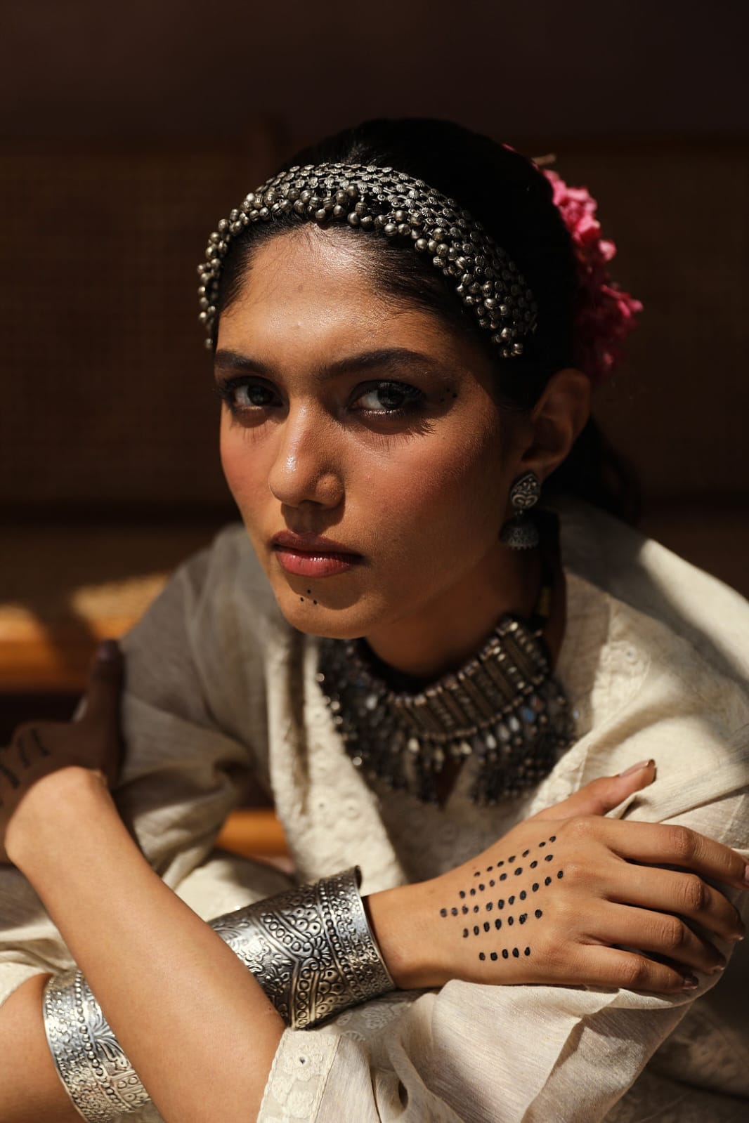 Ivory Chikankari Suit Set (with Pants)