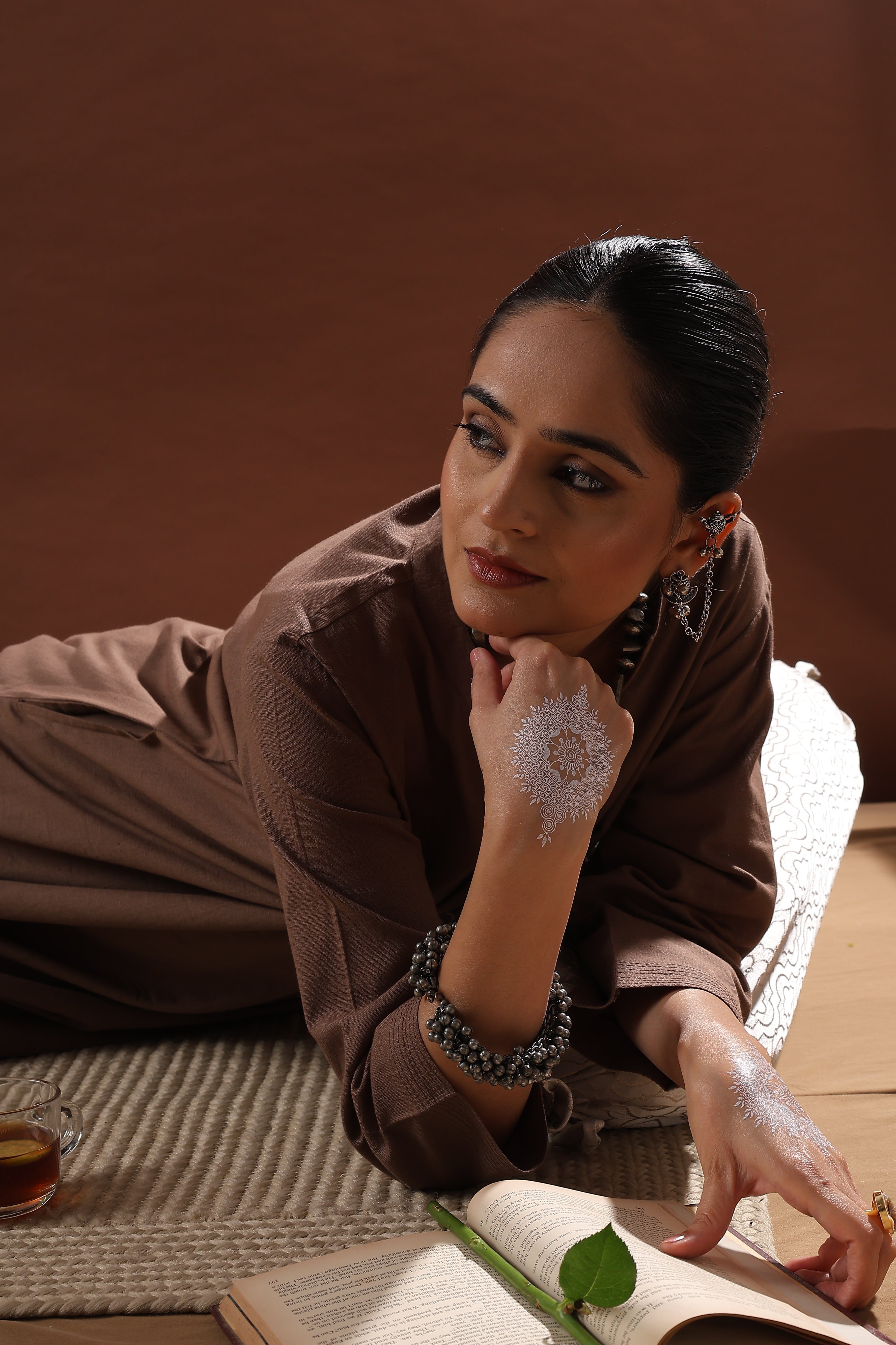 Mocha Brown Minimal Kurta/Co-ord Set | HER-527