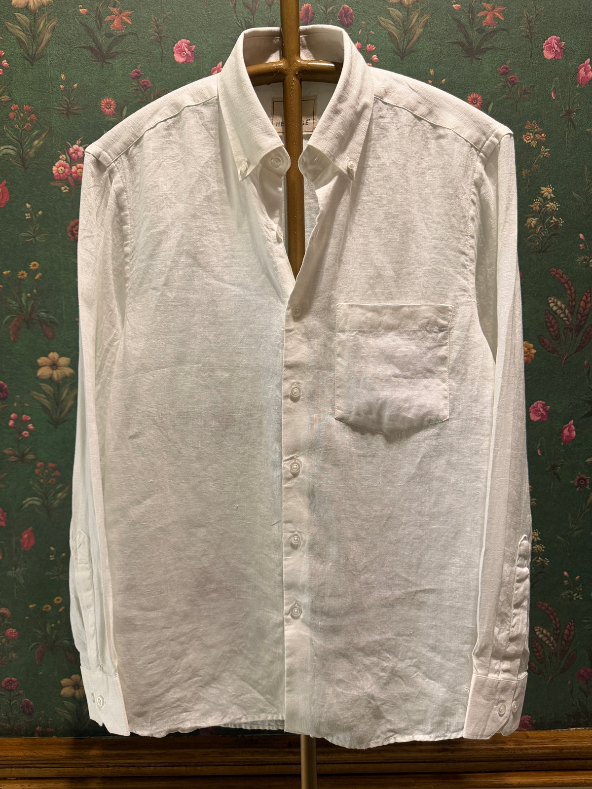 Men’s Ivory White Pure Linen Full Sleeves Shirt