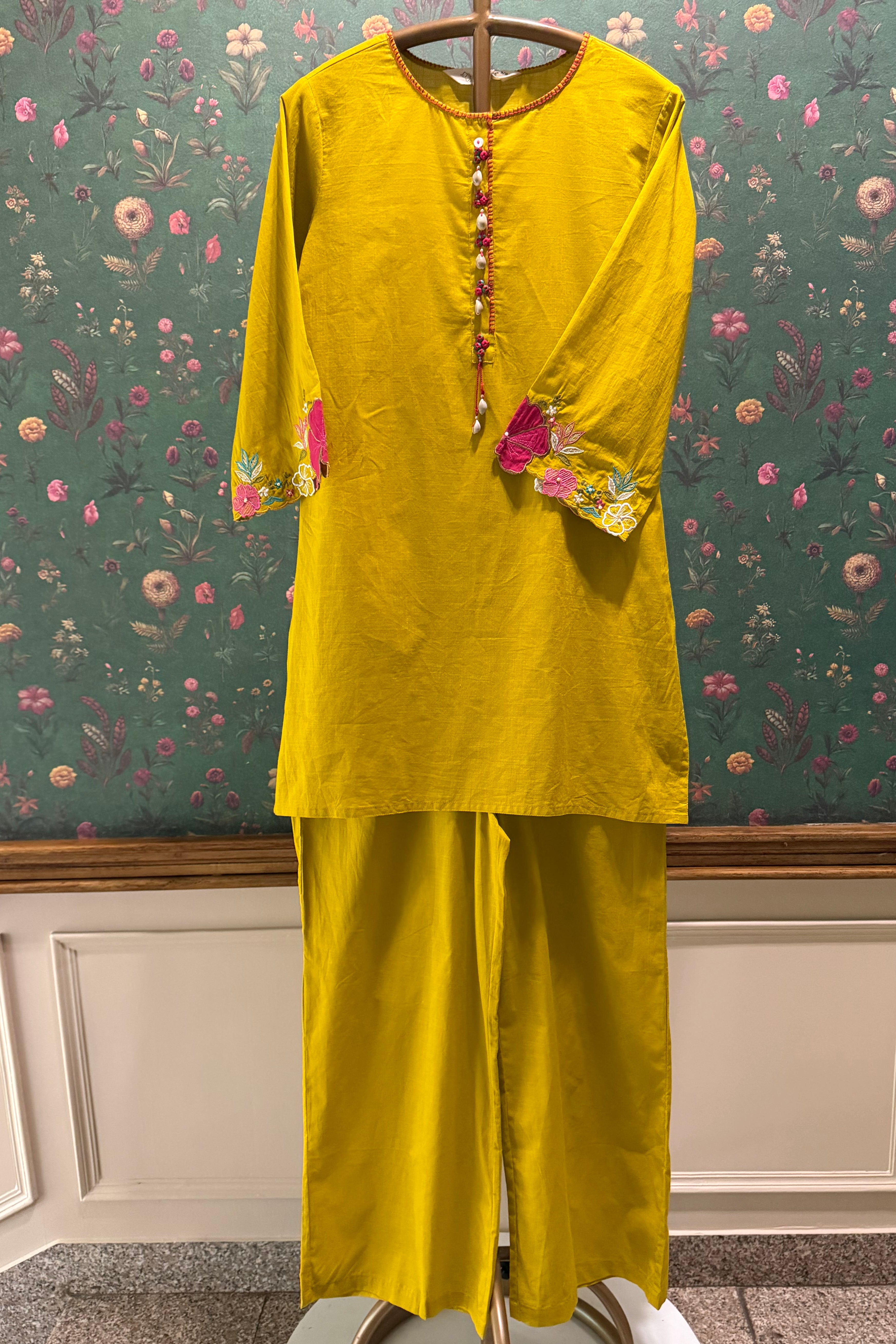 Mustard Yellow Cotton Co-ord Set | HER-581