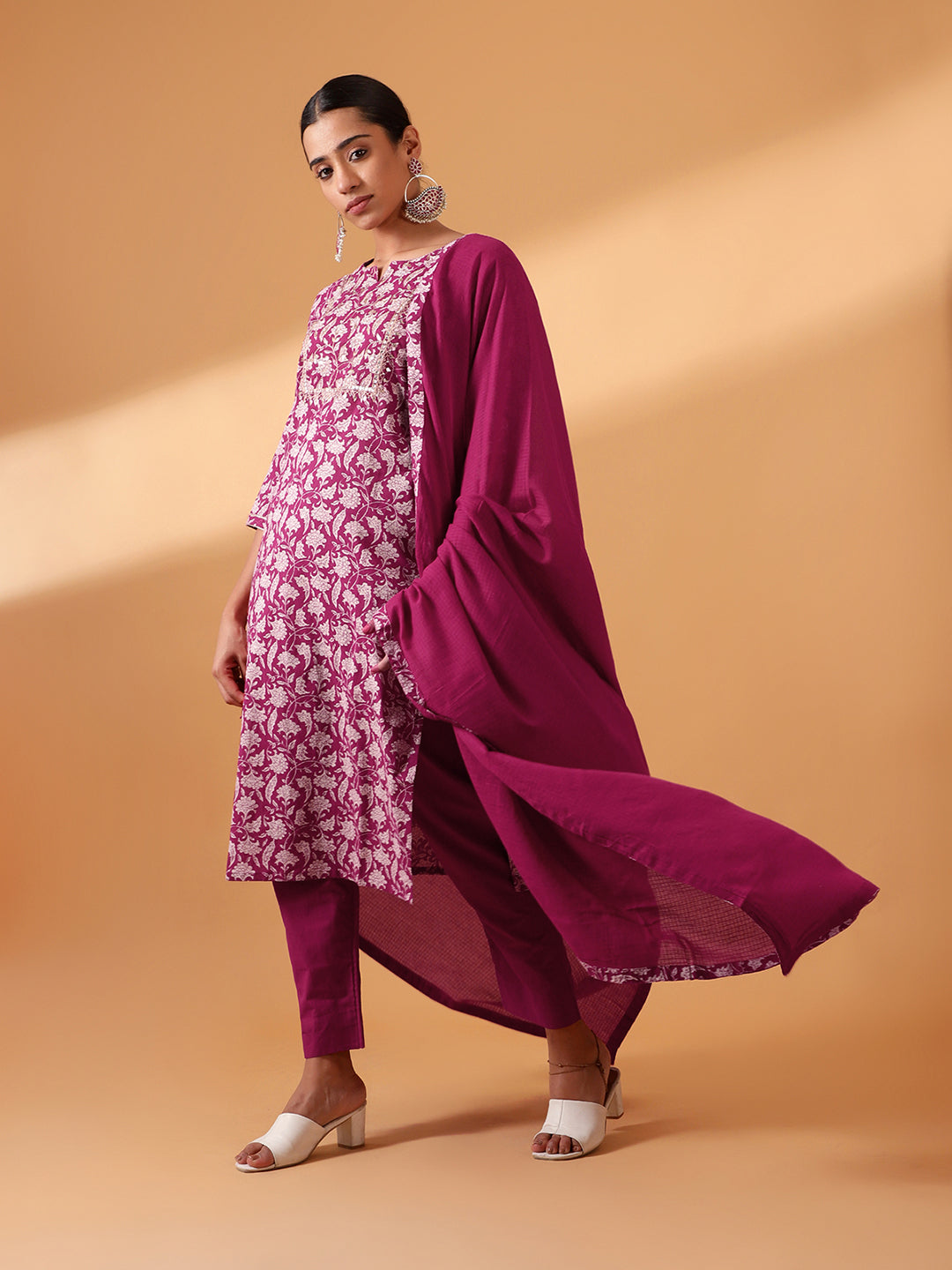 Cherry Hand Block Cotton Kurta Set Heritage Official