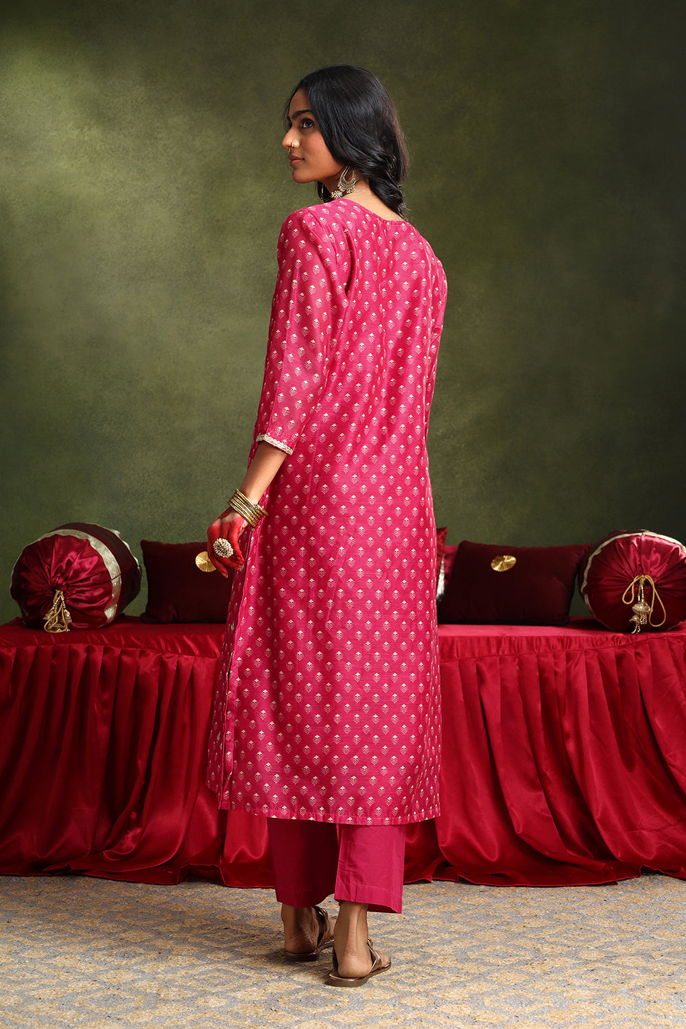 Pink Chanderi Suit Set | HER-405