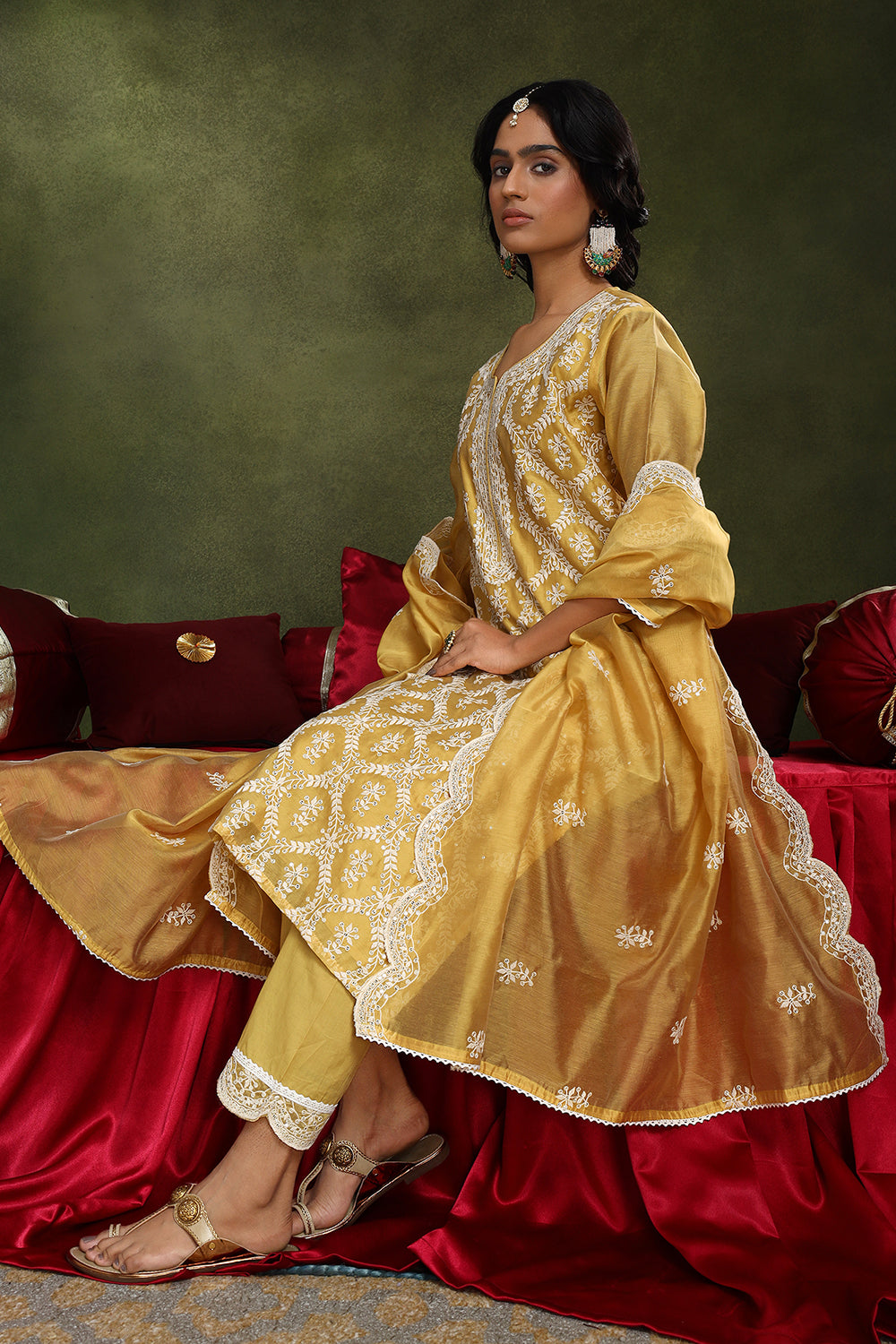 Ziya Yellow Chanderi Suit Set | HER-418
