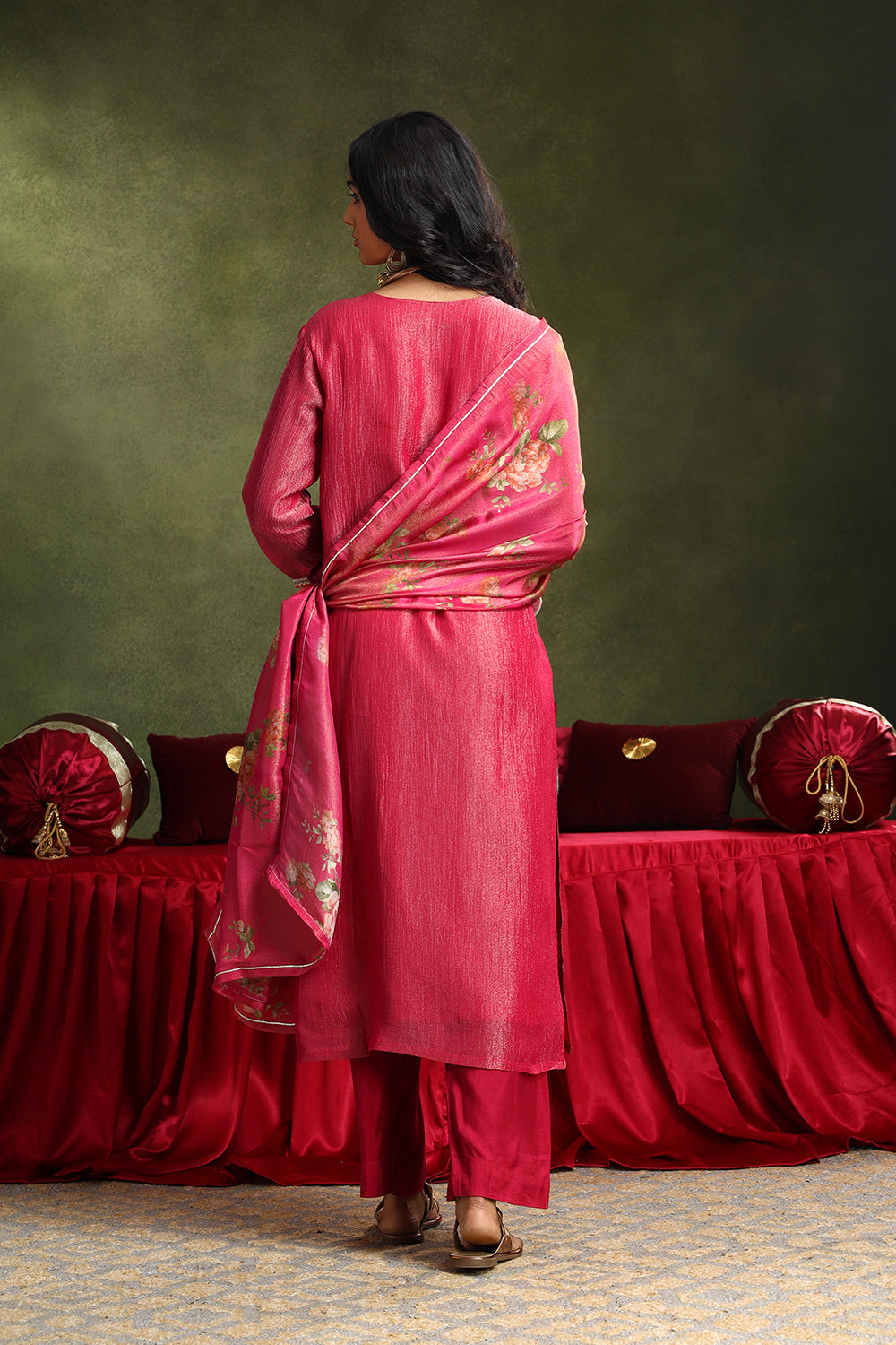 Blush Pink Pure Crushed Tissue Suit Set