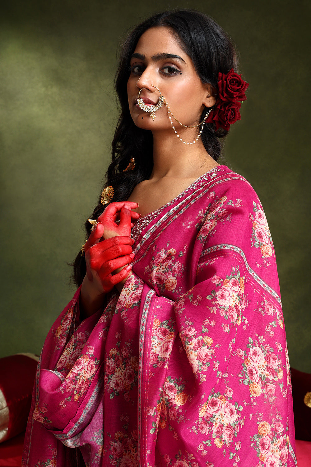 Falak Pink Chanderi Suit Set | HER-413