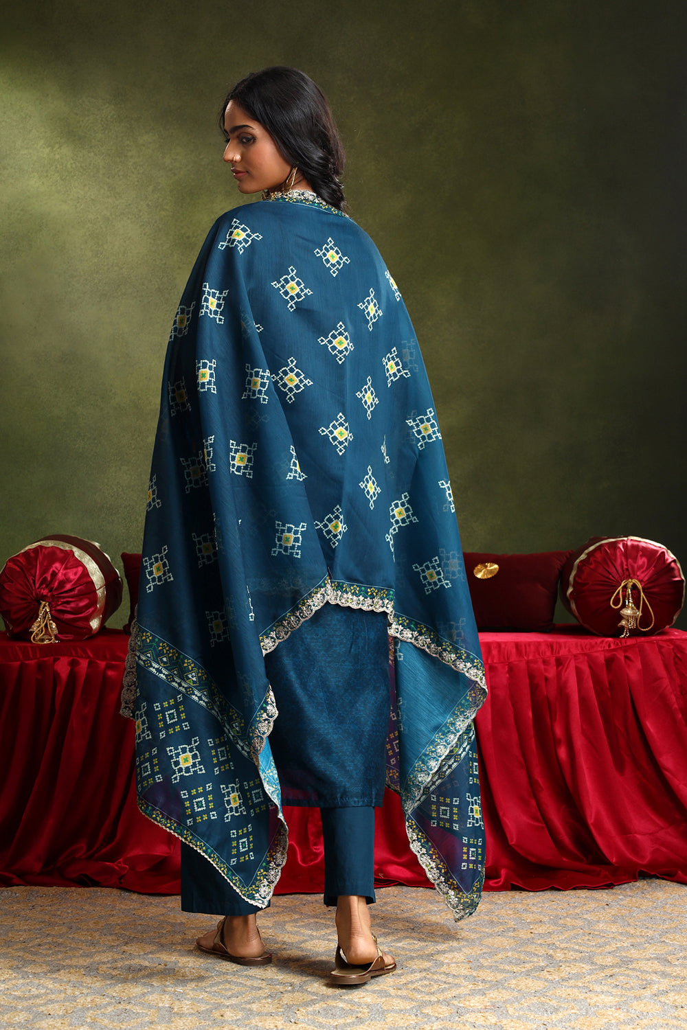 Falak Blue Chanderi Suit Set | HER-413