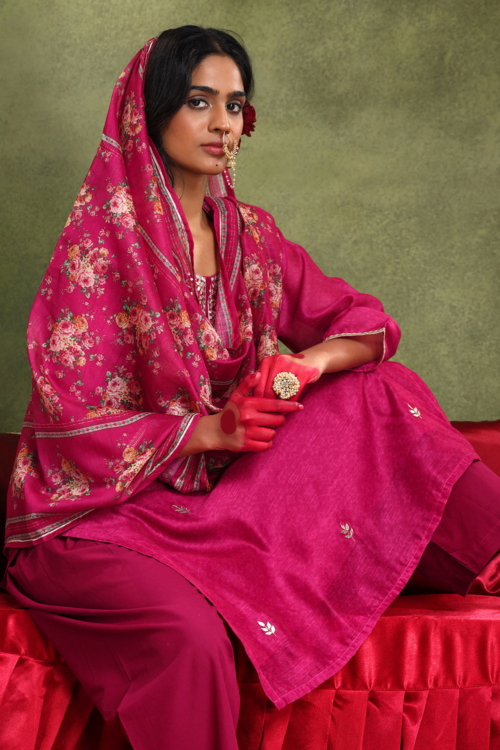 Falak Pink Chanderi Suit Set | HER-413