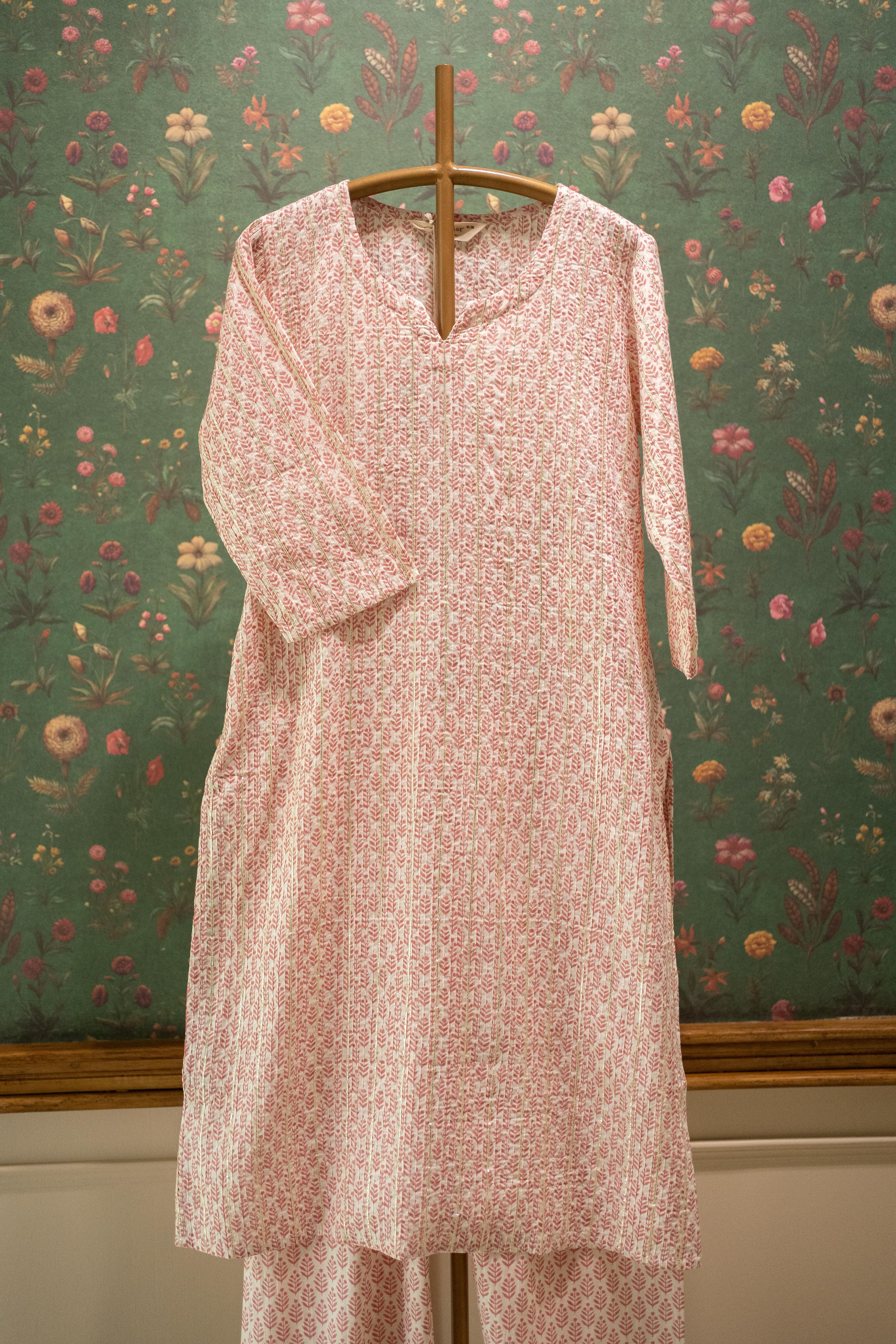 Saaz Pink Printed Cotton Co-ord Set | HER-506