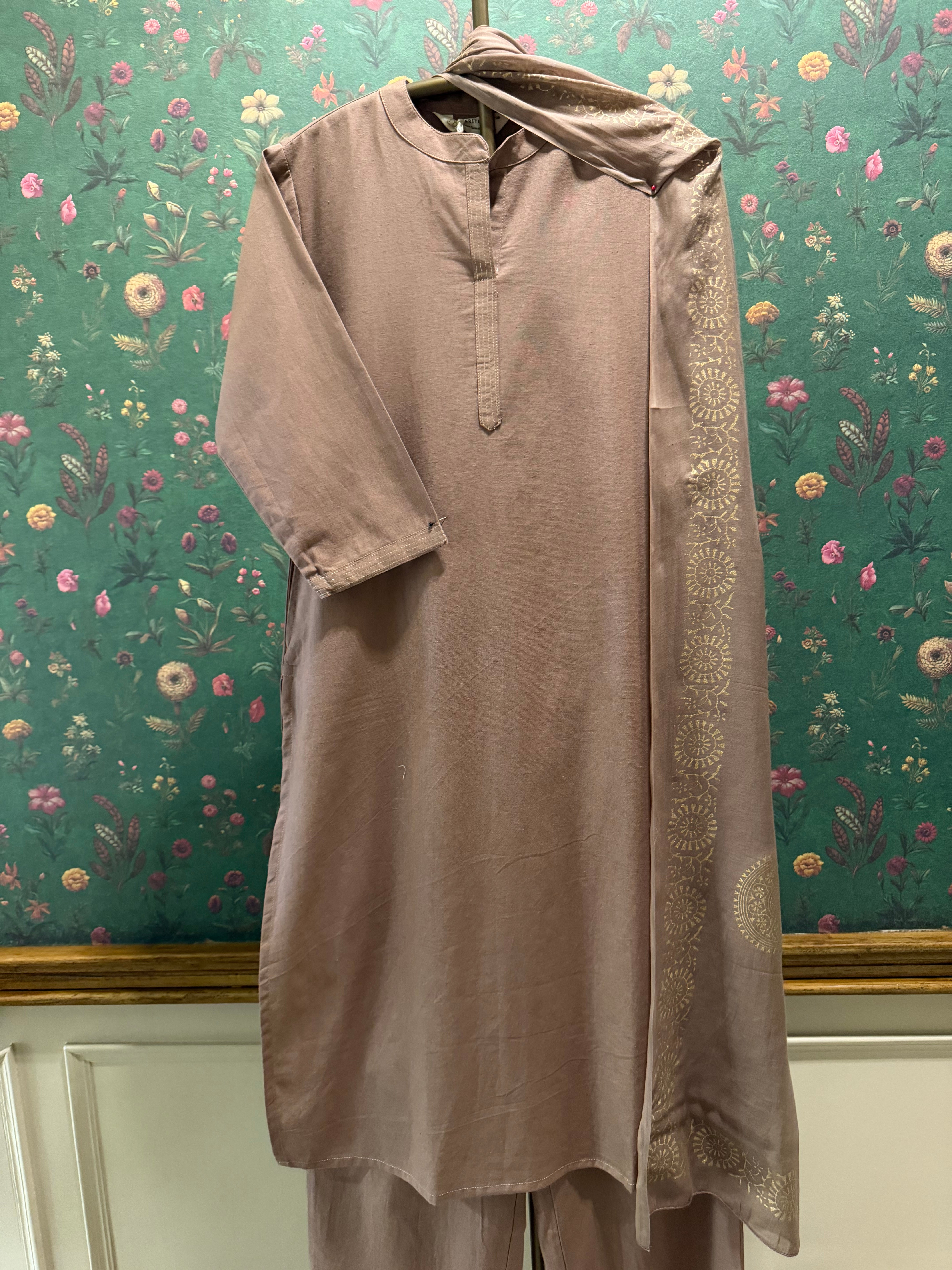 Dusty Rose Pink Minimal Suit Set | HER-704