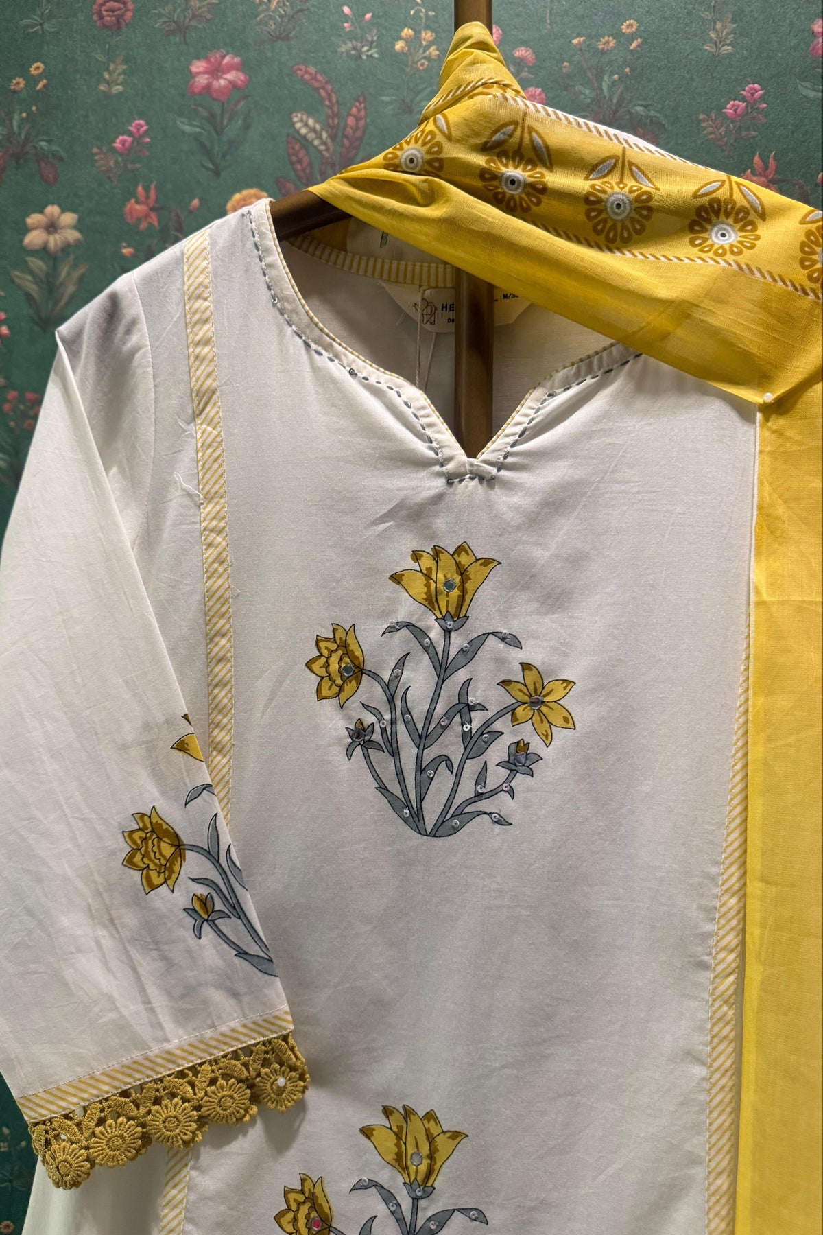 Yellow and Ivory A-Line Suit Set | HER-761