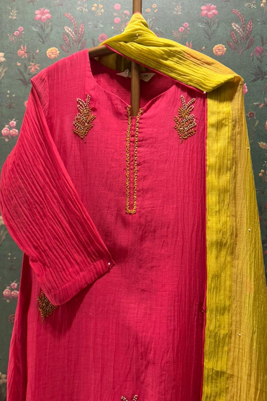 Vanyara Rose Pink A-Line Suit Set | HER-625