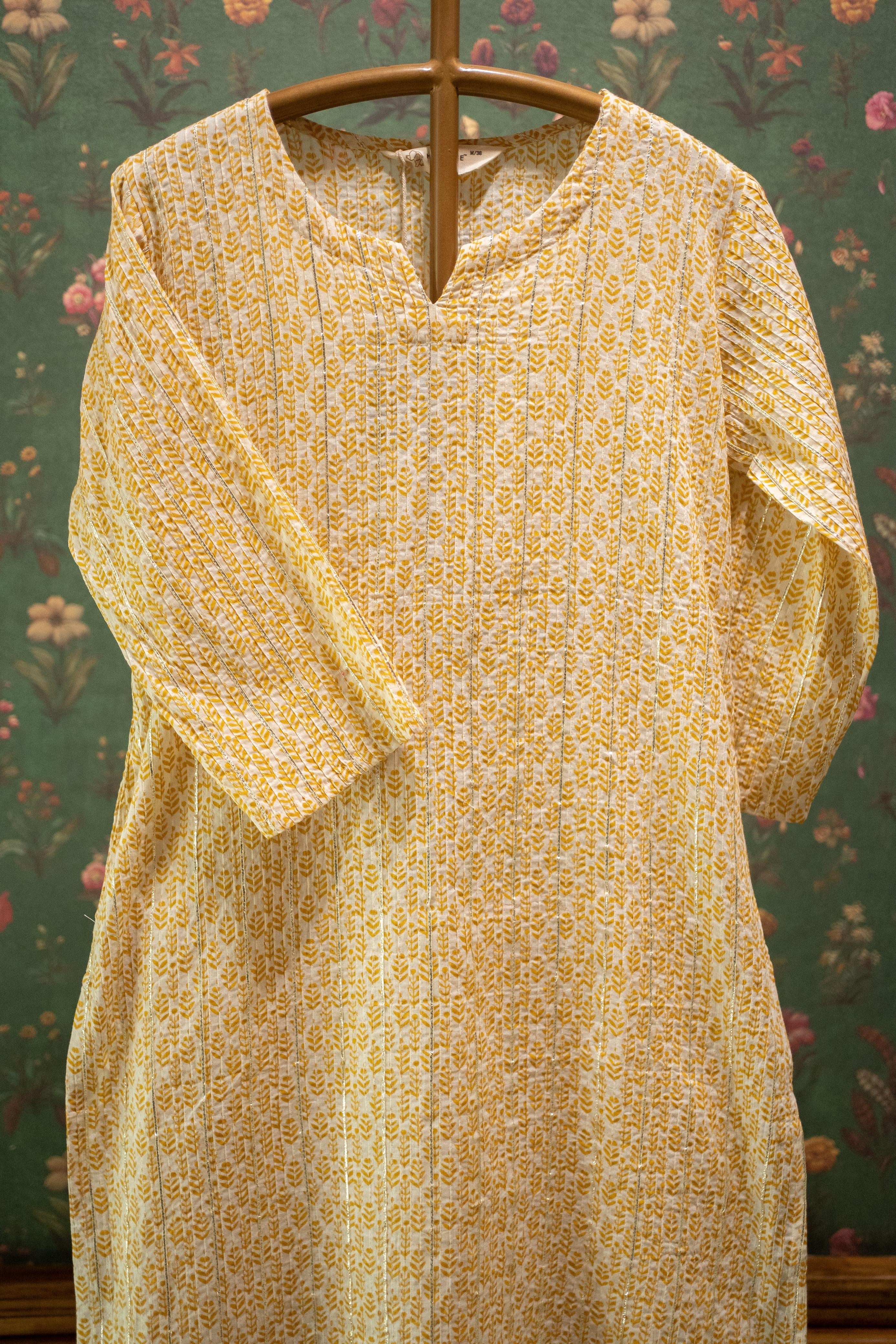 Saaz Yellow Printed Cotton Co-ord Set | HER-506