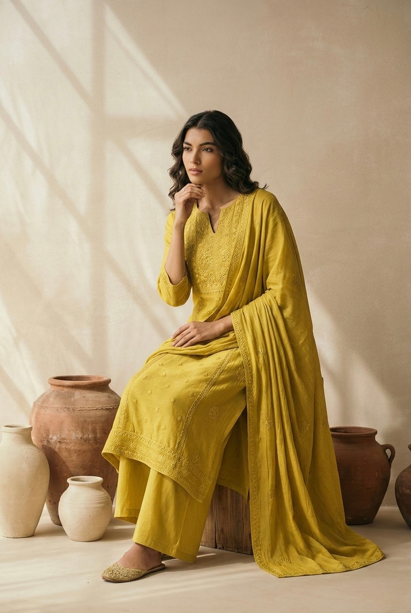 Haldi Noor Chikankari Suit Set | HER-620