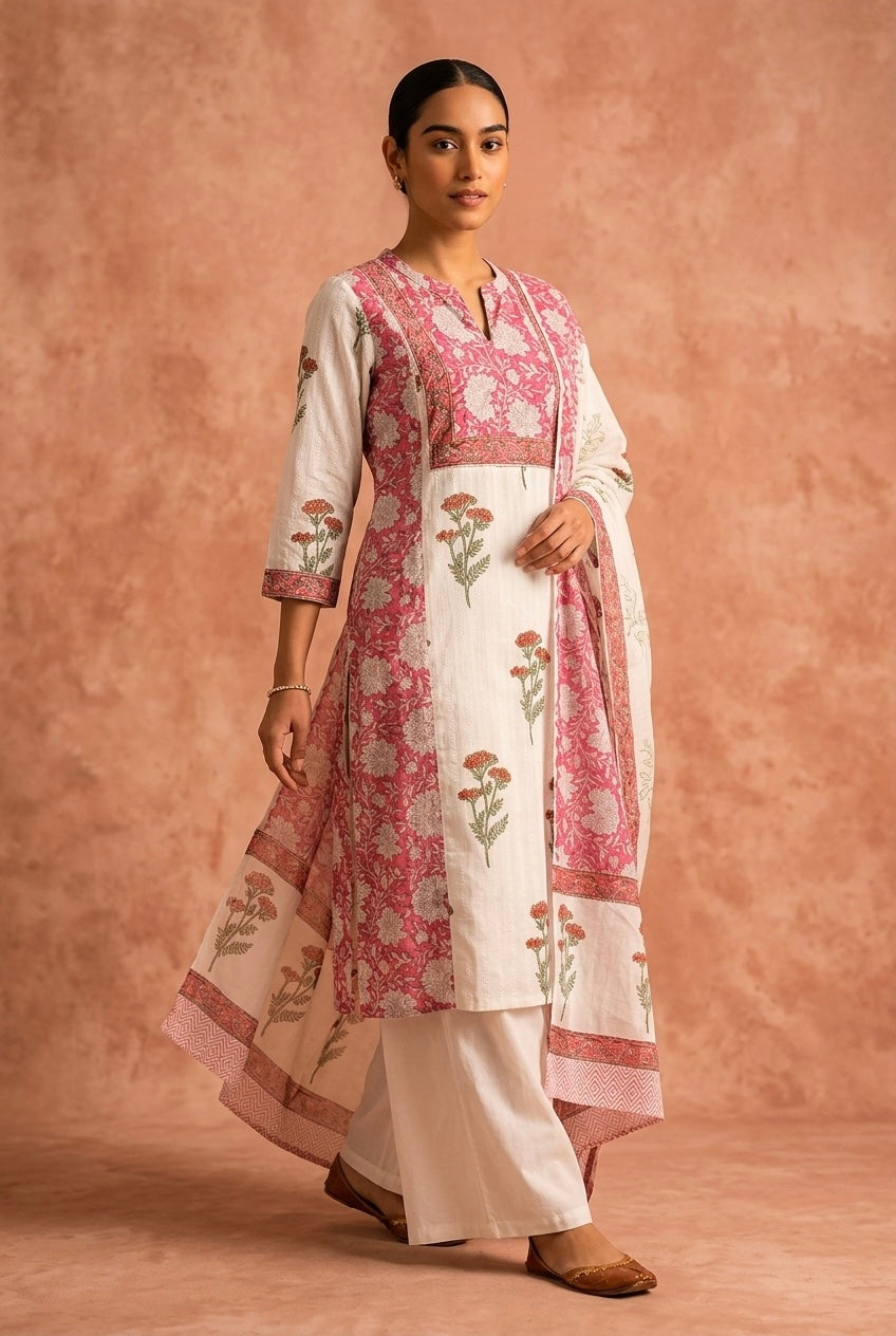 Gulmohar Bloom Cotton Suit Set | HER-568