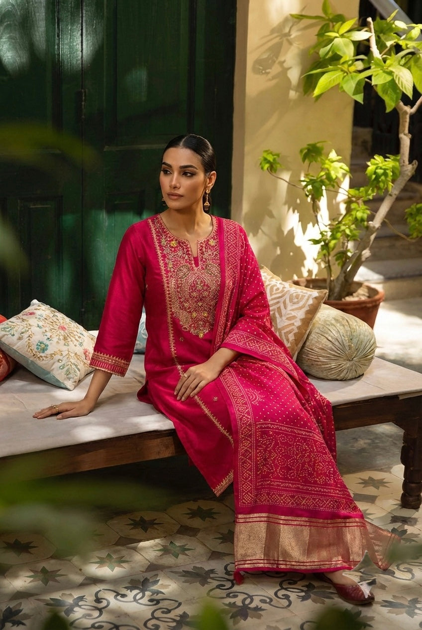 Rajrani Pink Festive Suit Set | HER-660