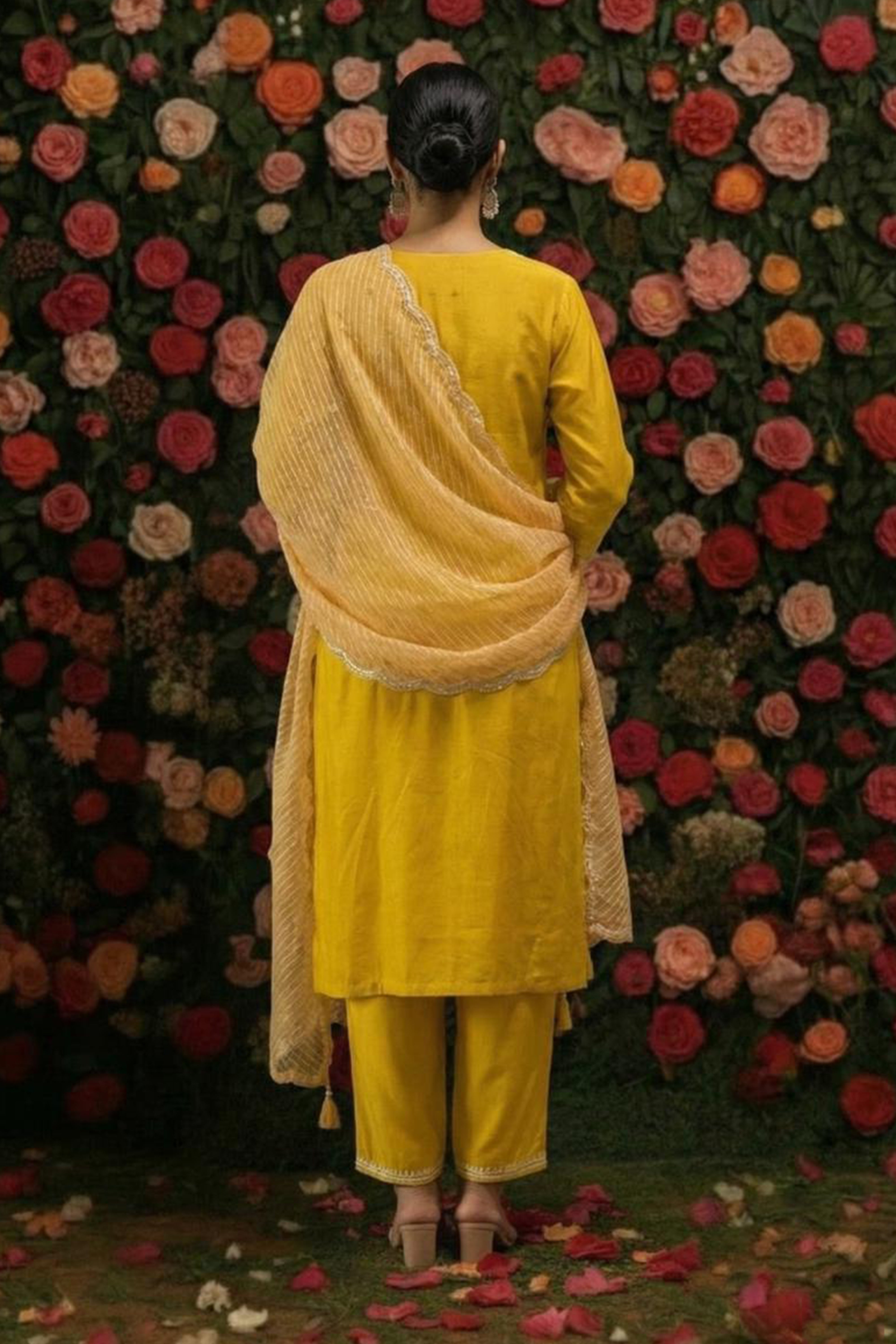 Aarvi Yellow Embroidered Suit Set | HER-559