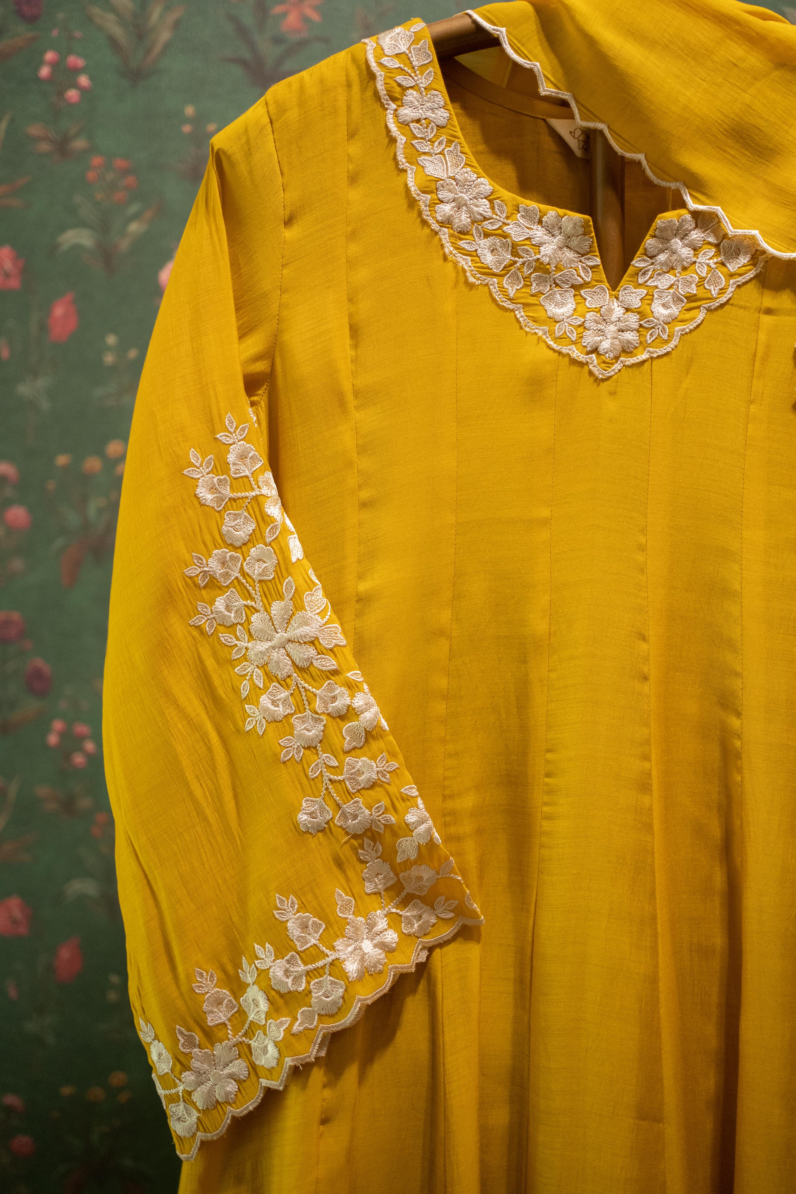 Zariyah Mustard Yellow Embroidered Suit Set | HER-588
