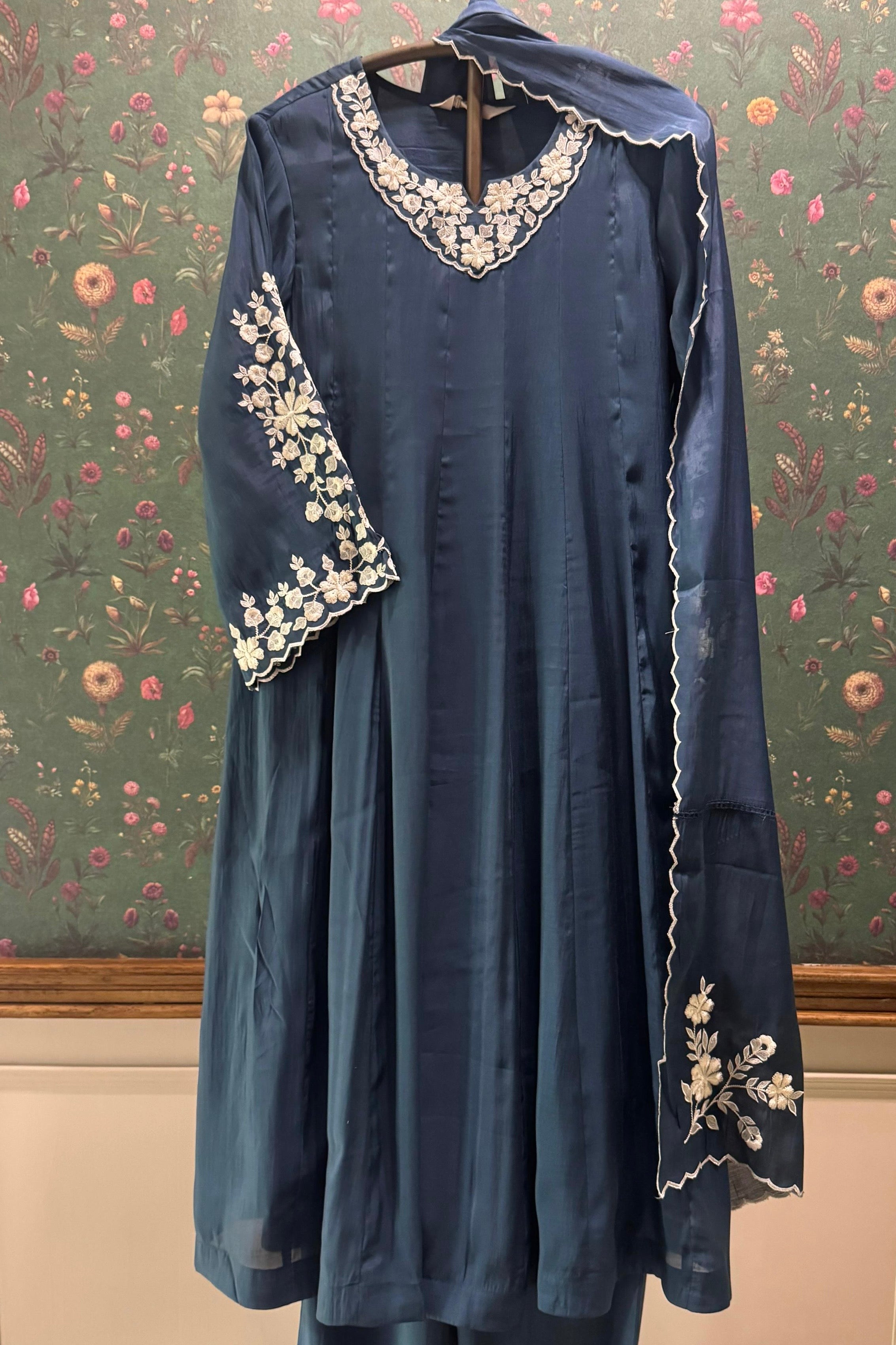 Zariyah Blue Embroidered Suit Set | HER-588