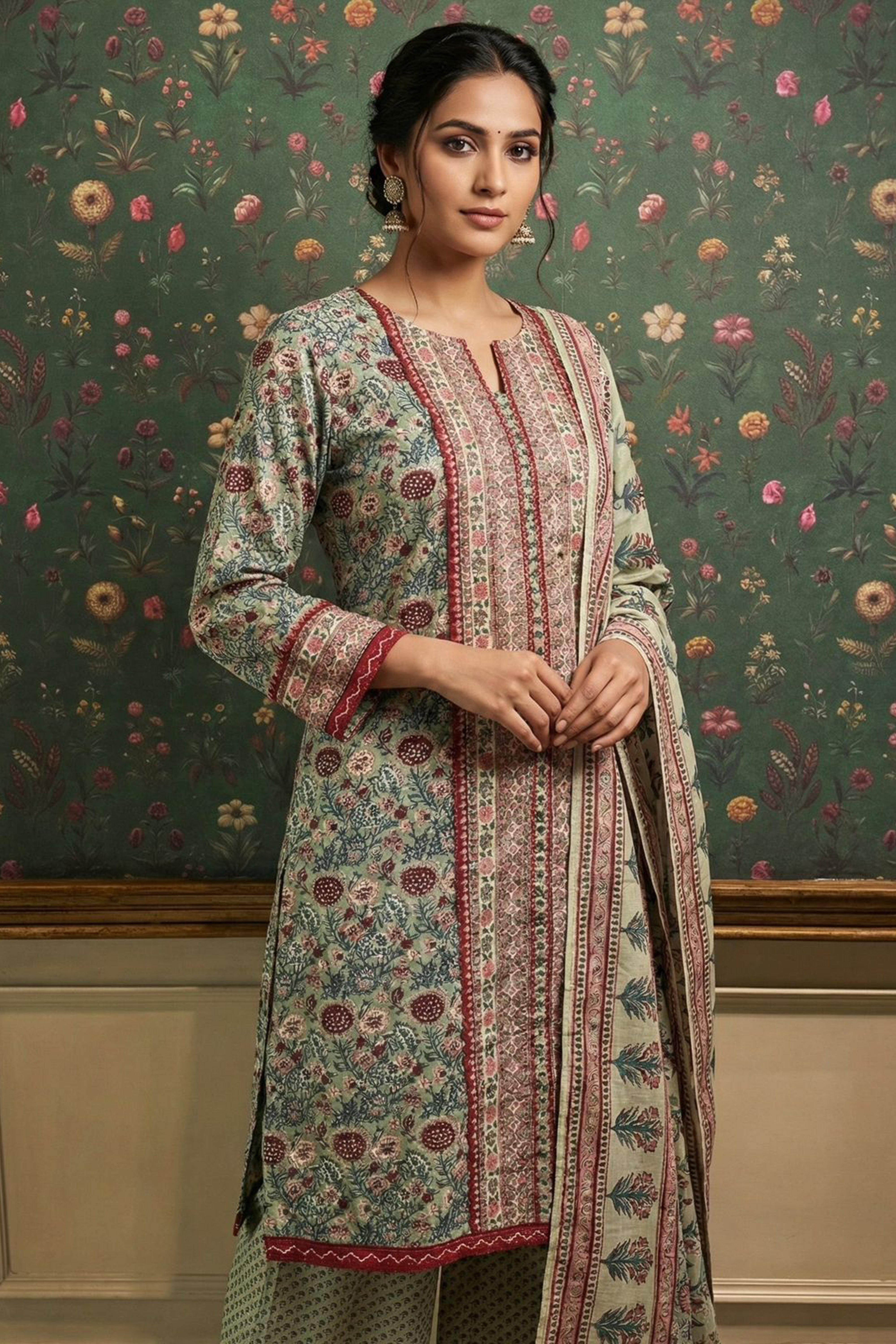 Vintage Bloom Printed Suit Set