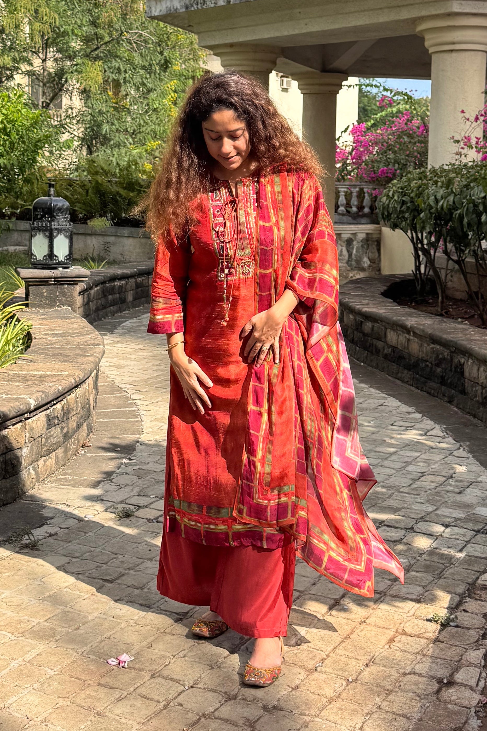 Amber Raw Silk Suit Set | HER-632