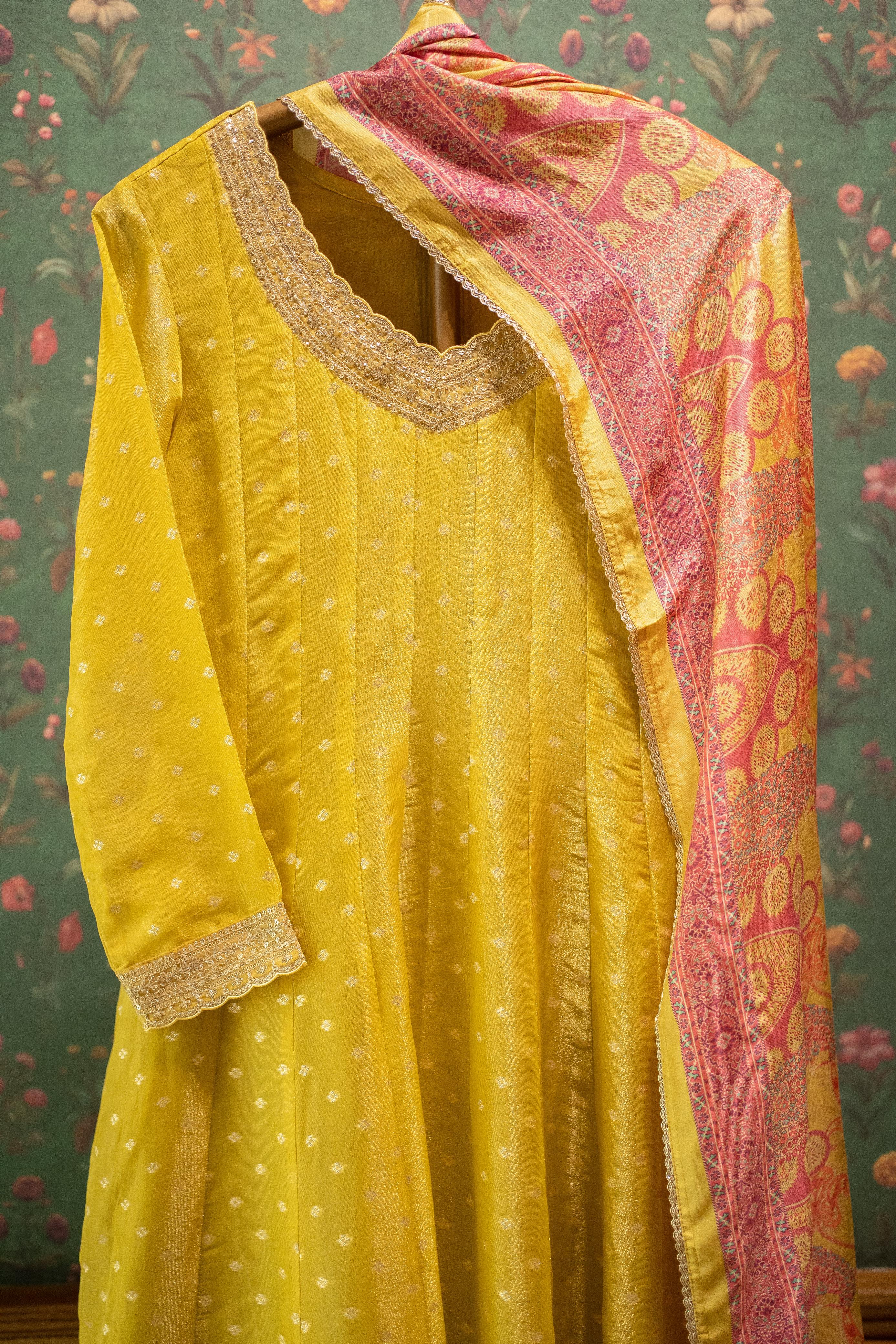 Yellow Kashish Chanderi Silk Suit Set | HER-561