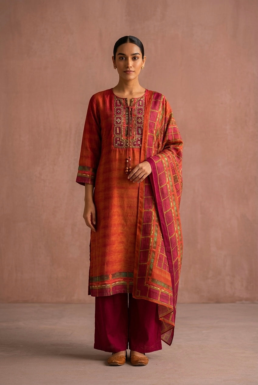 Amber Silk Suit Set | HER-632