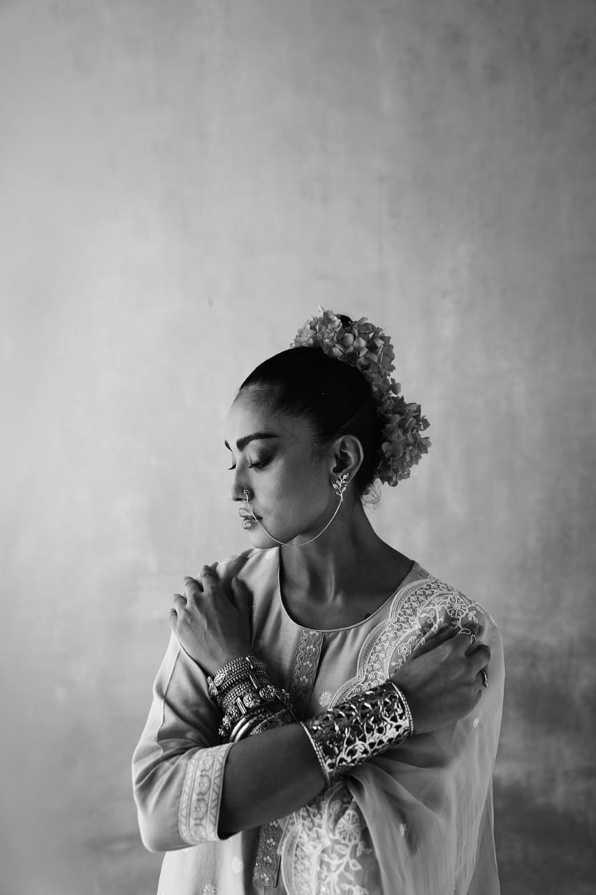 Lavender Straight Fit Cotton Silk Suit Set | HER-236