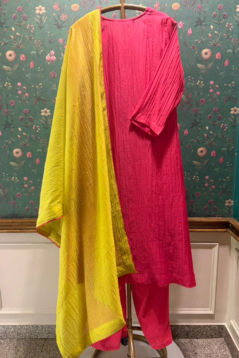 Vanyara Rose Pink A-Line Suit Set | HER-625