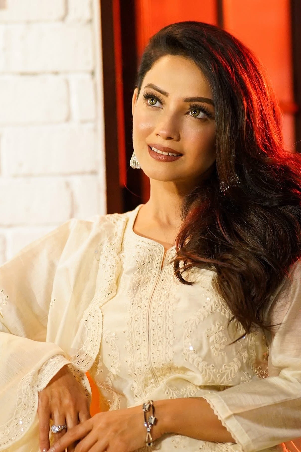 Ziya Off-White Chanderi Suit Set | HER-418