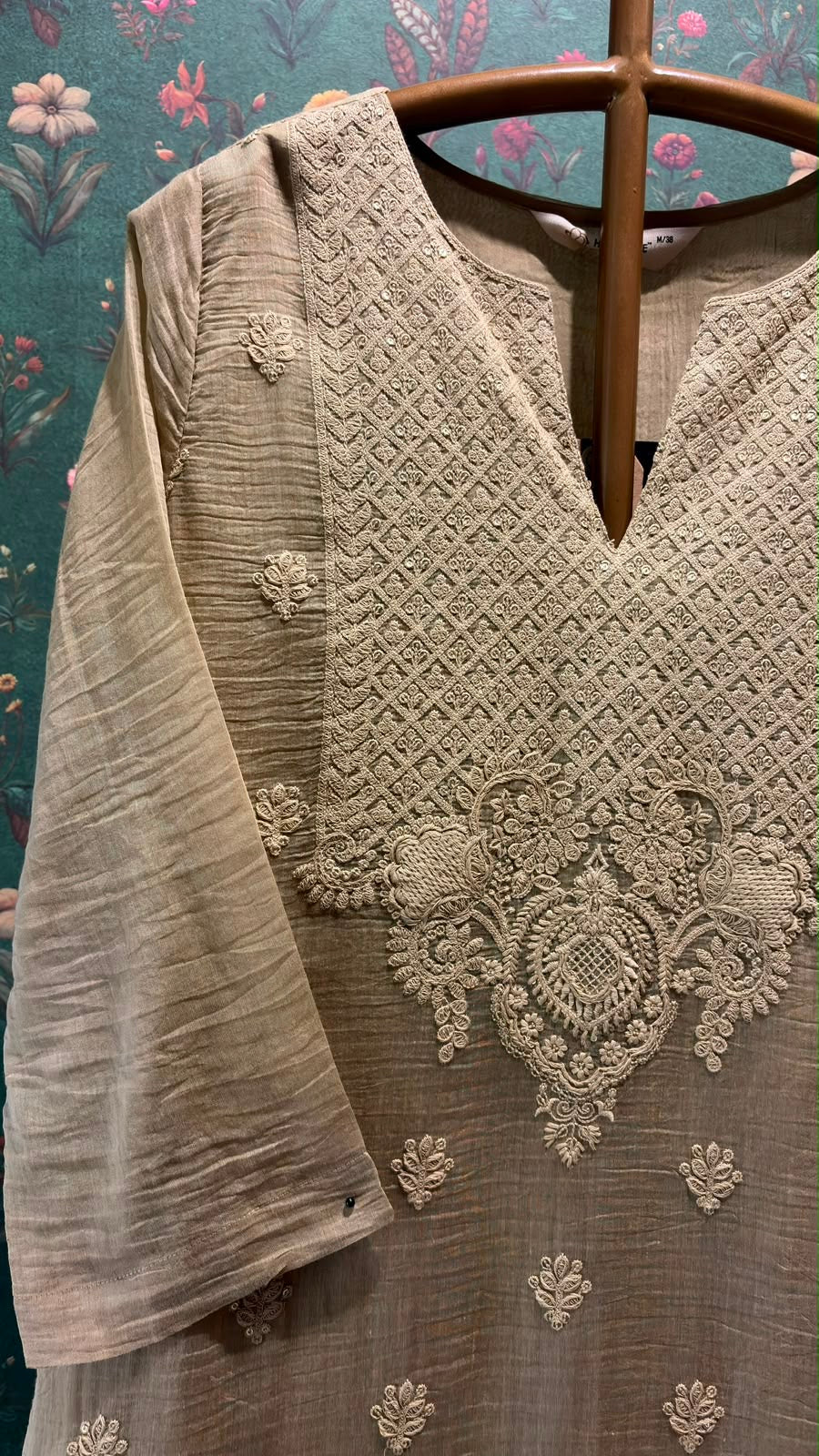 Sand Beige Mul-Chanderi Kurta Set