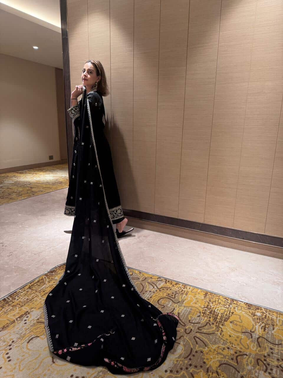 Black Handcrafted Embroidered Suit Set | HER-564