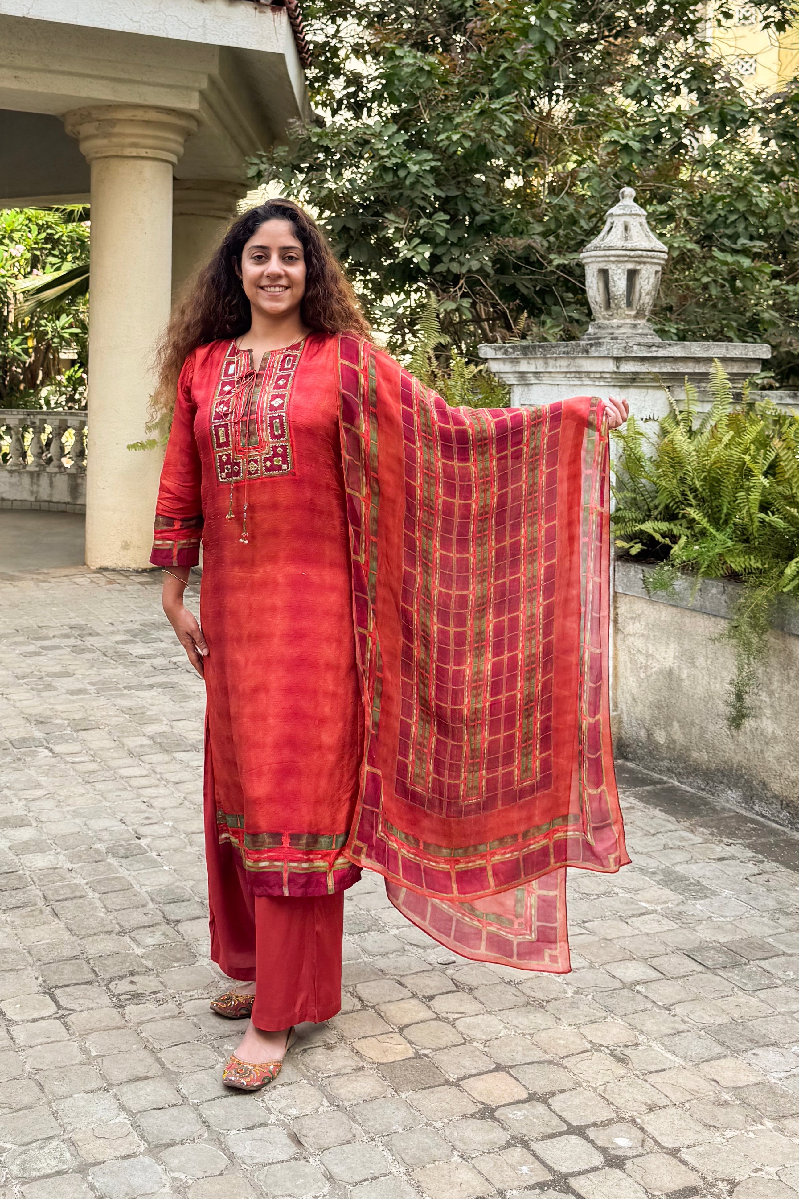 Amber Raw Silk Suit Set | HER-632