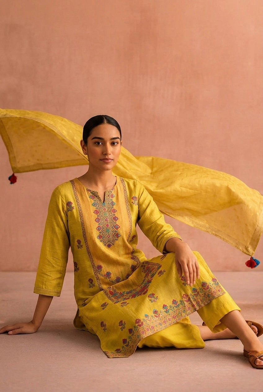 Veda Weaved Suit Set | HER-649