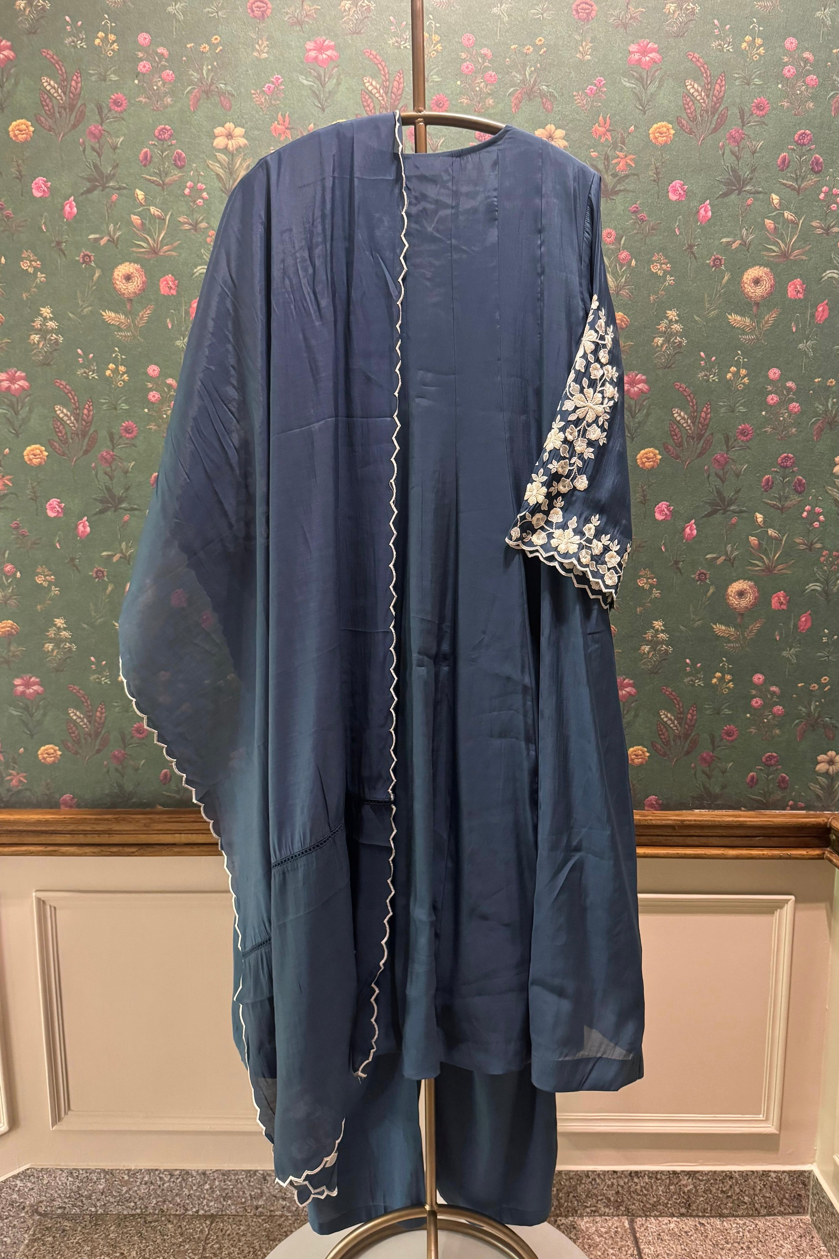 Zariyah Blue Embroidered Suit Set | HER-588