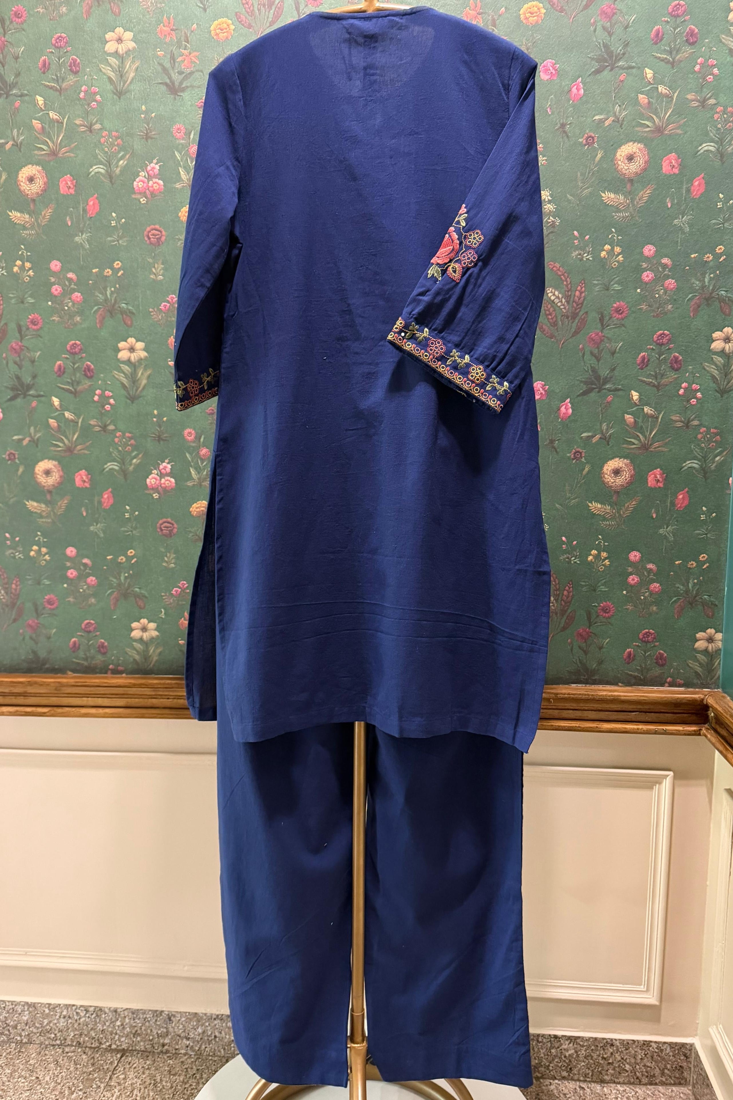 Blue Embroidered Kurta Set | HER-722