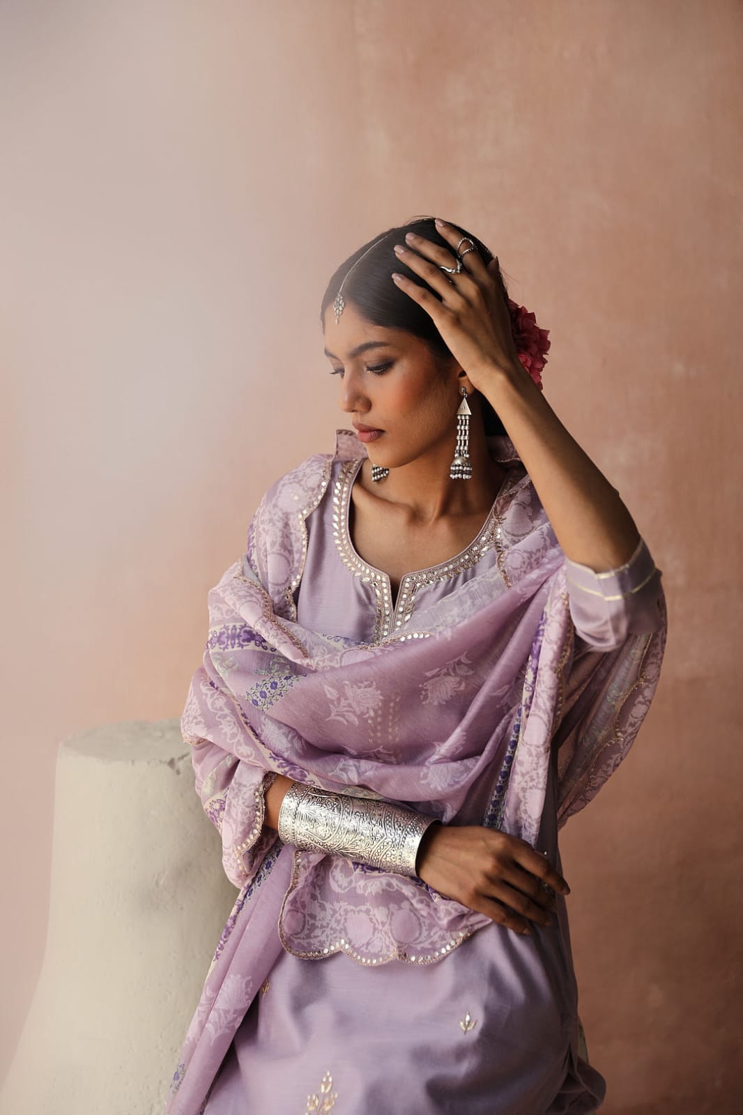 Lilac Chanderi Kurta Set | HER-252