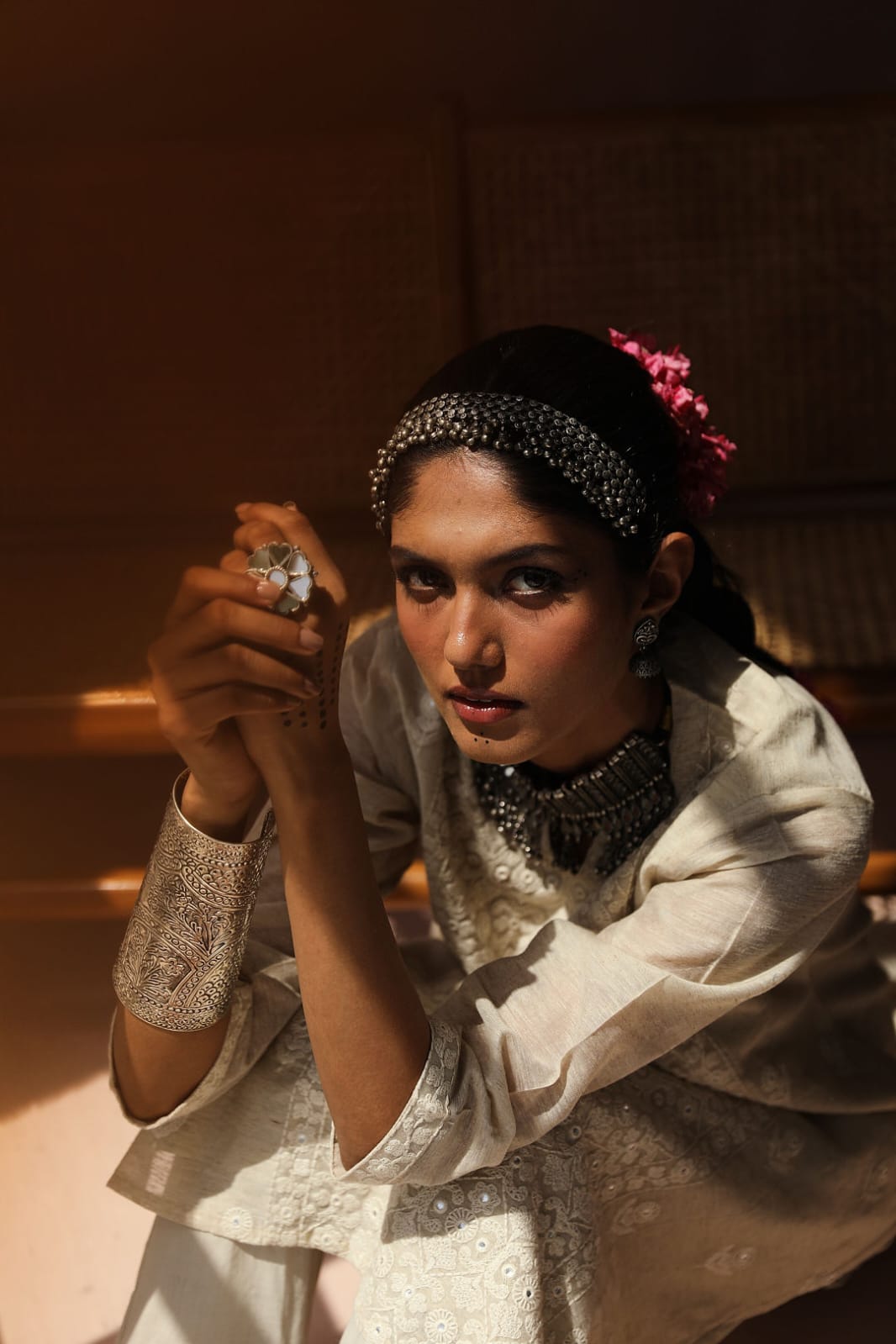 Ivory Chikankari Suit Set (with Pants)