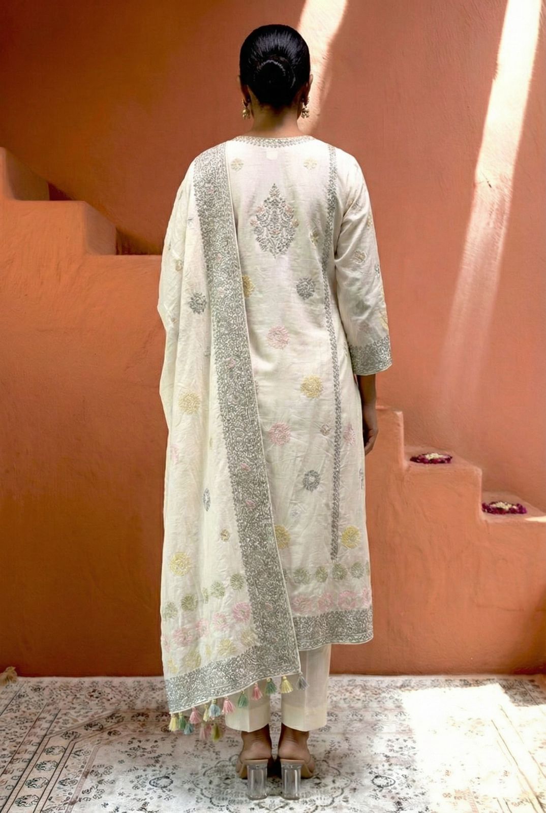 Parizad Handcrafted Pastel Cotton Suit Set | HER-589