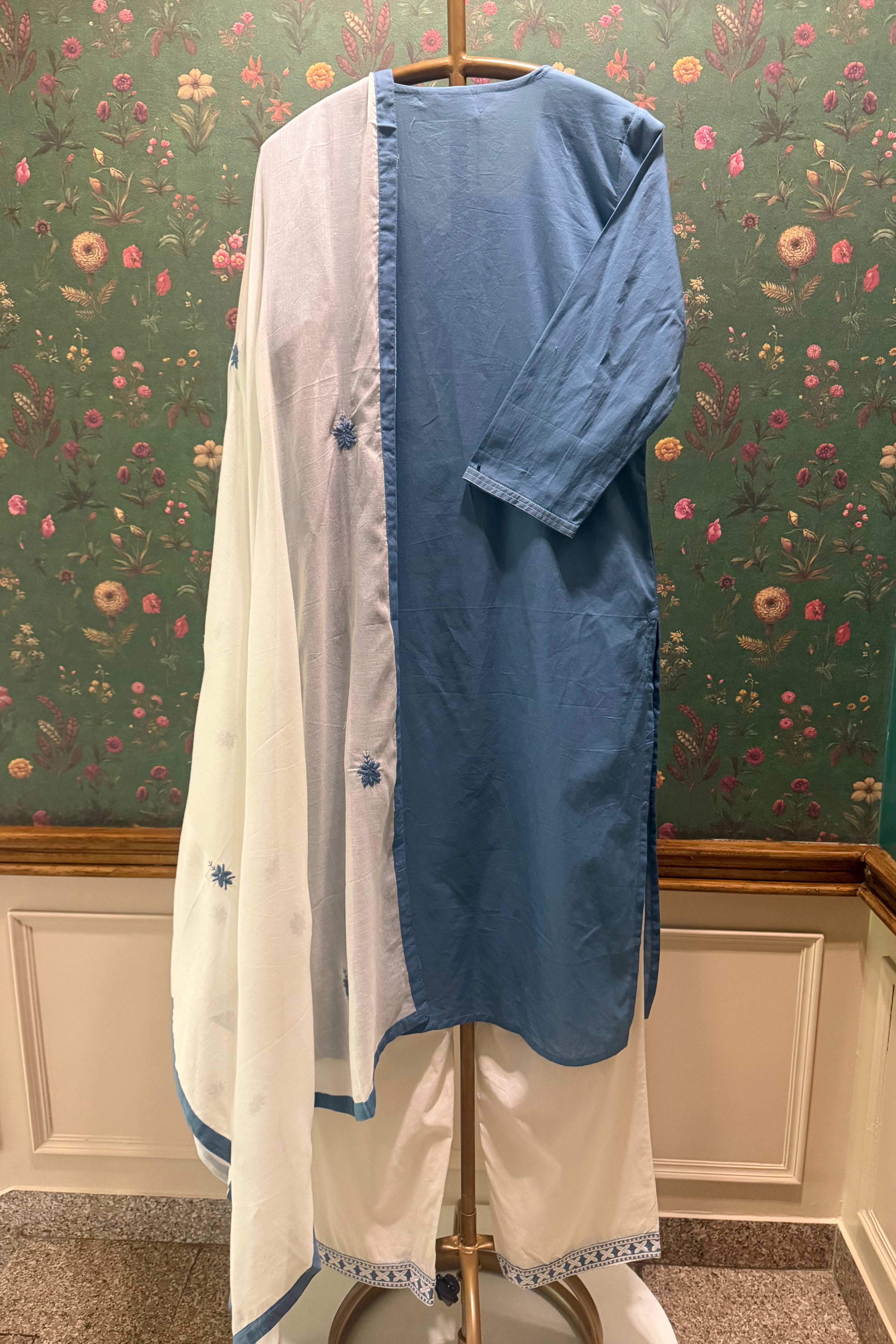 Blue Chikankari Suit Set | HER-703