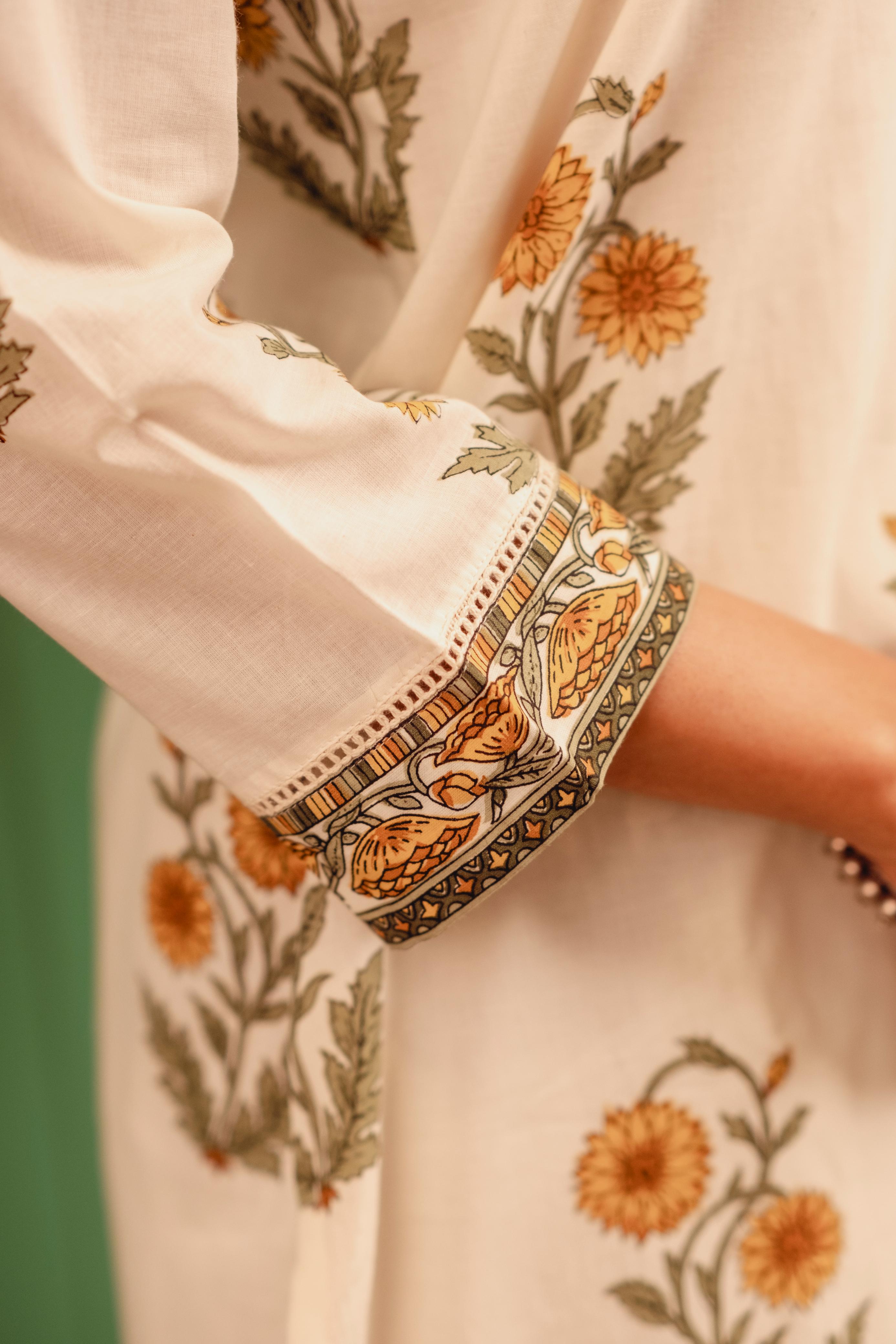 Marigold Whispers Cotton Kurta/Co-ord Set | HER-504