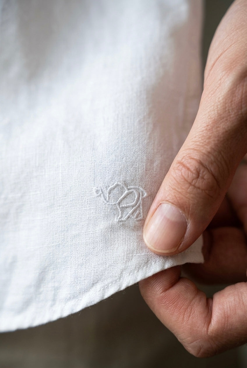 Men’s Ivory White Pure Linen Full Sleeves Shirt