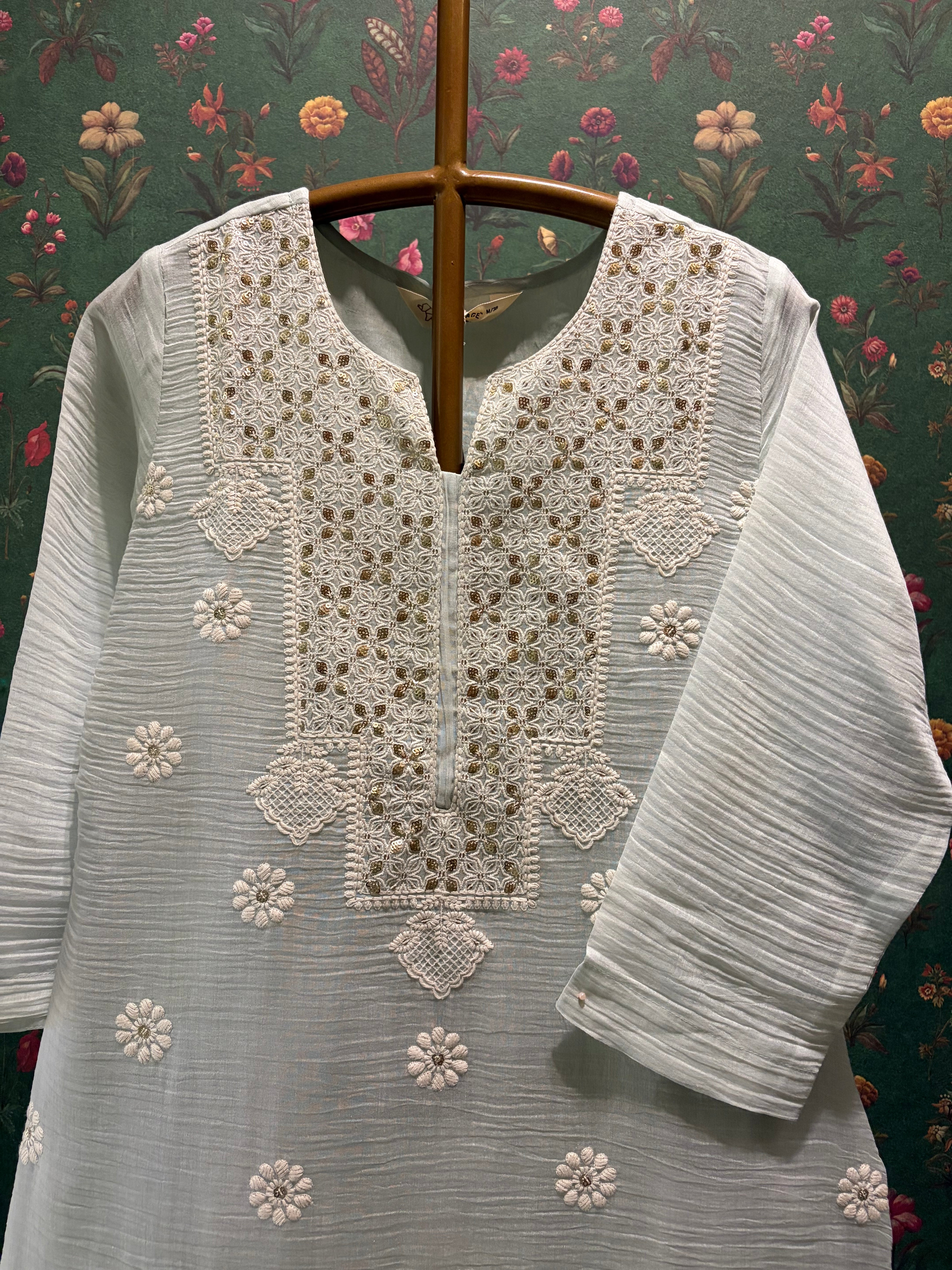 Pastel Blue Embroidered Kurta/Co-ord Set | HER-779