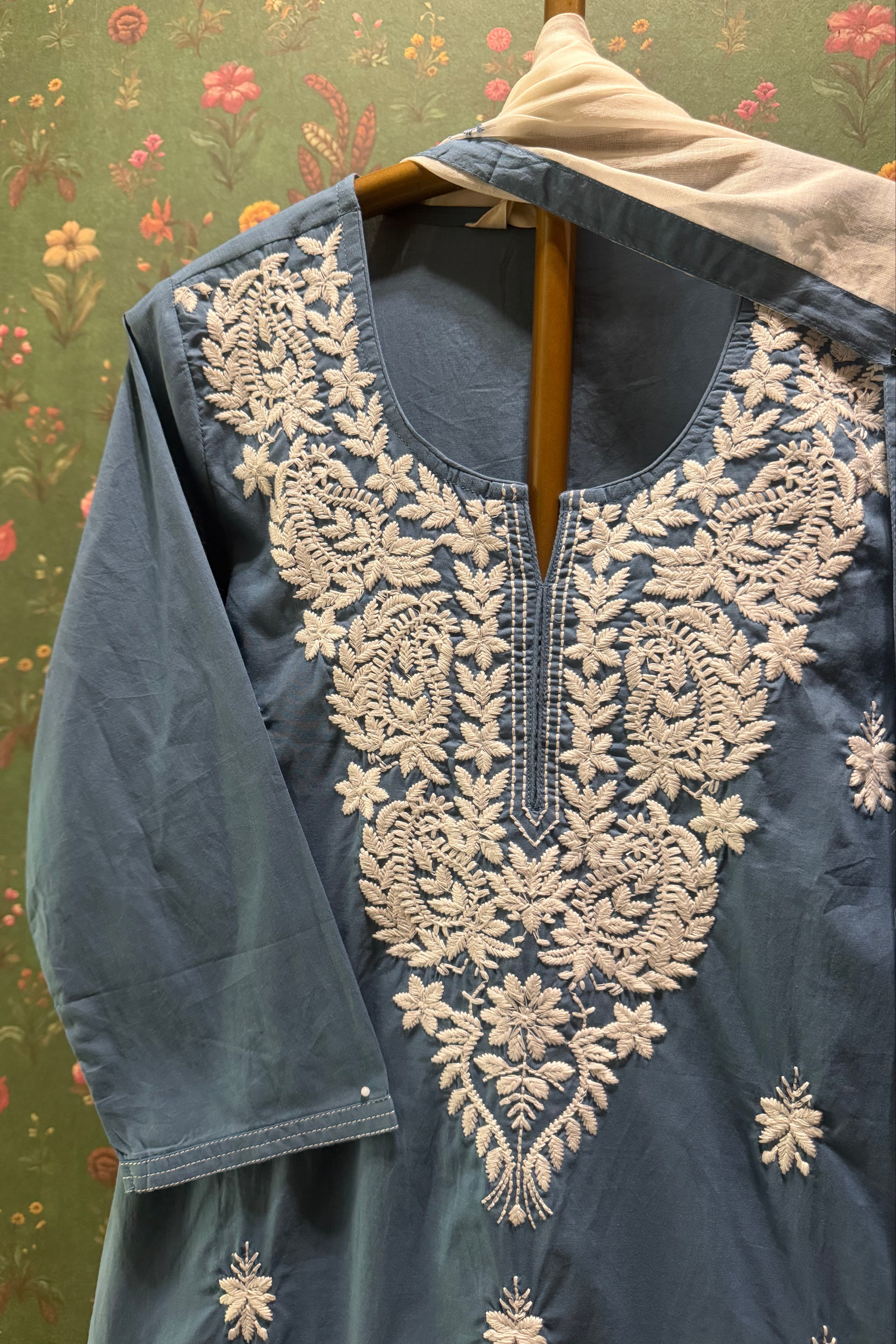 Blue Chikankari Suit Set | HER-703