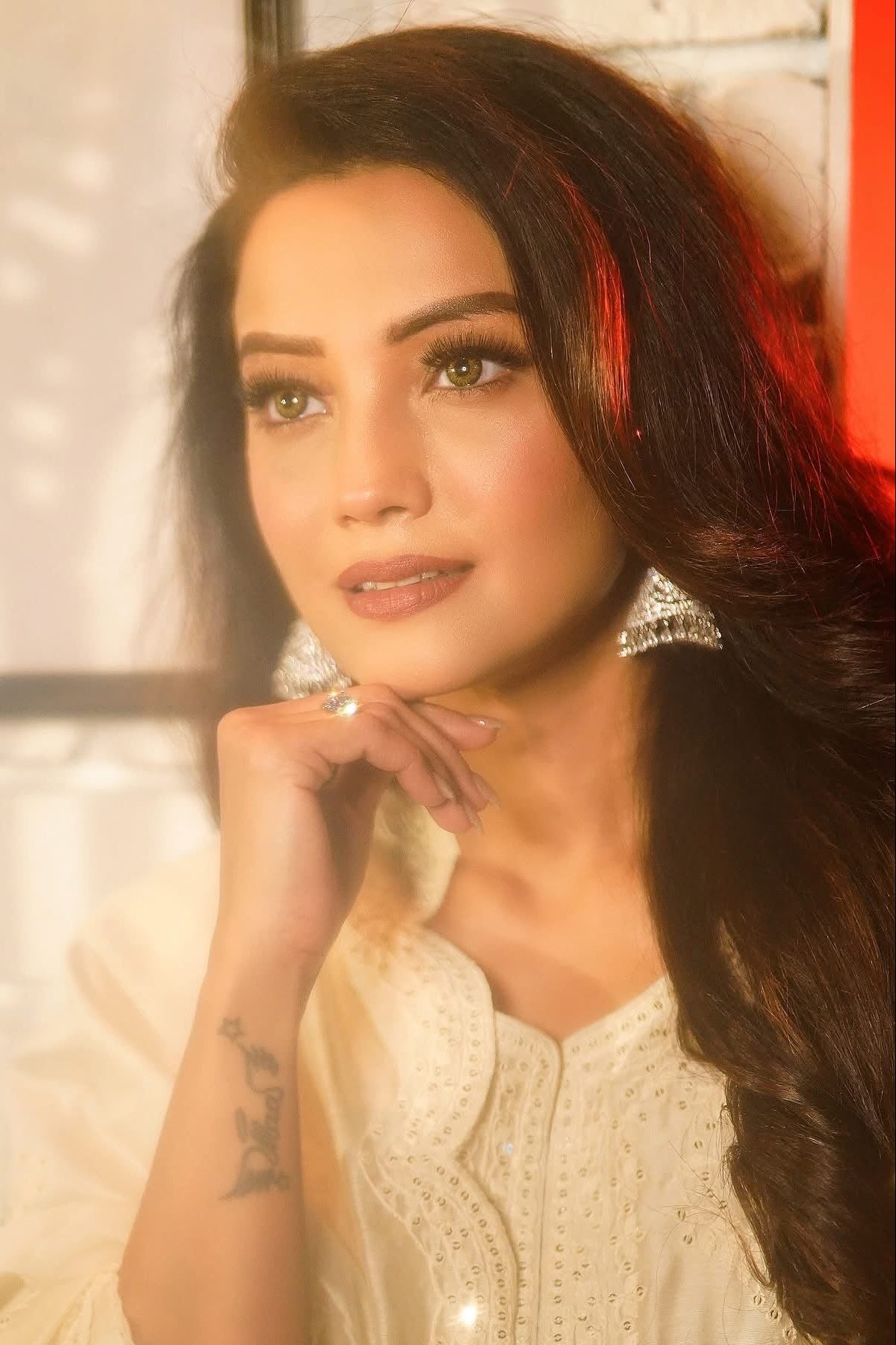 Ziya Off-White Chanderi Suit Set | HER-418