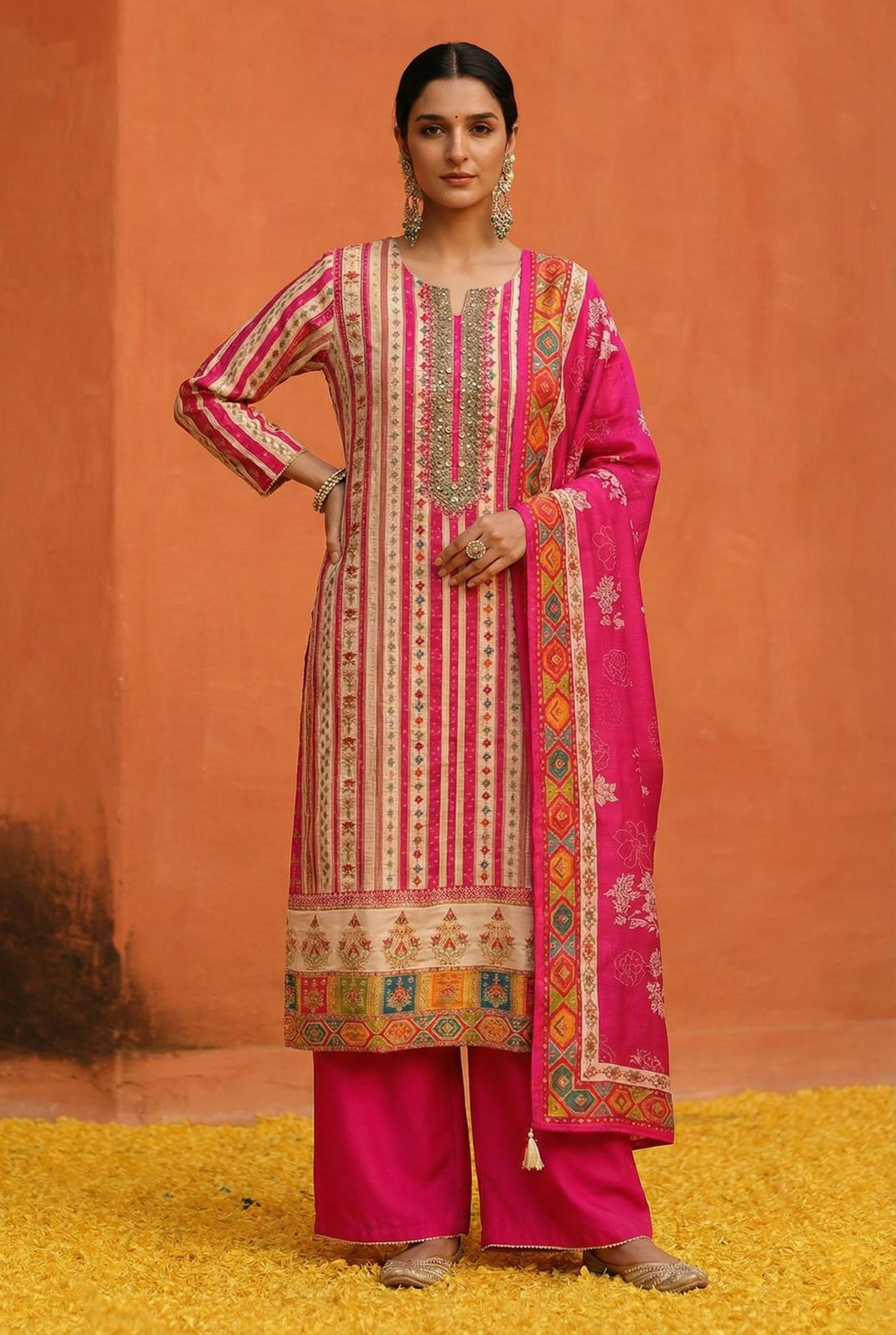 Rangriti Rani Dola Jacquard Suit Set | HER-549