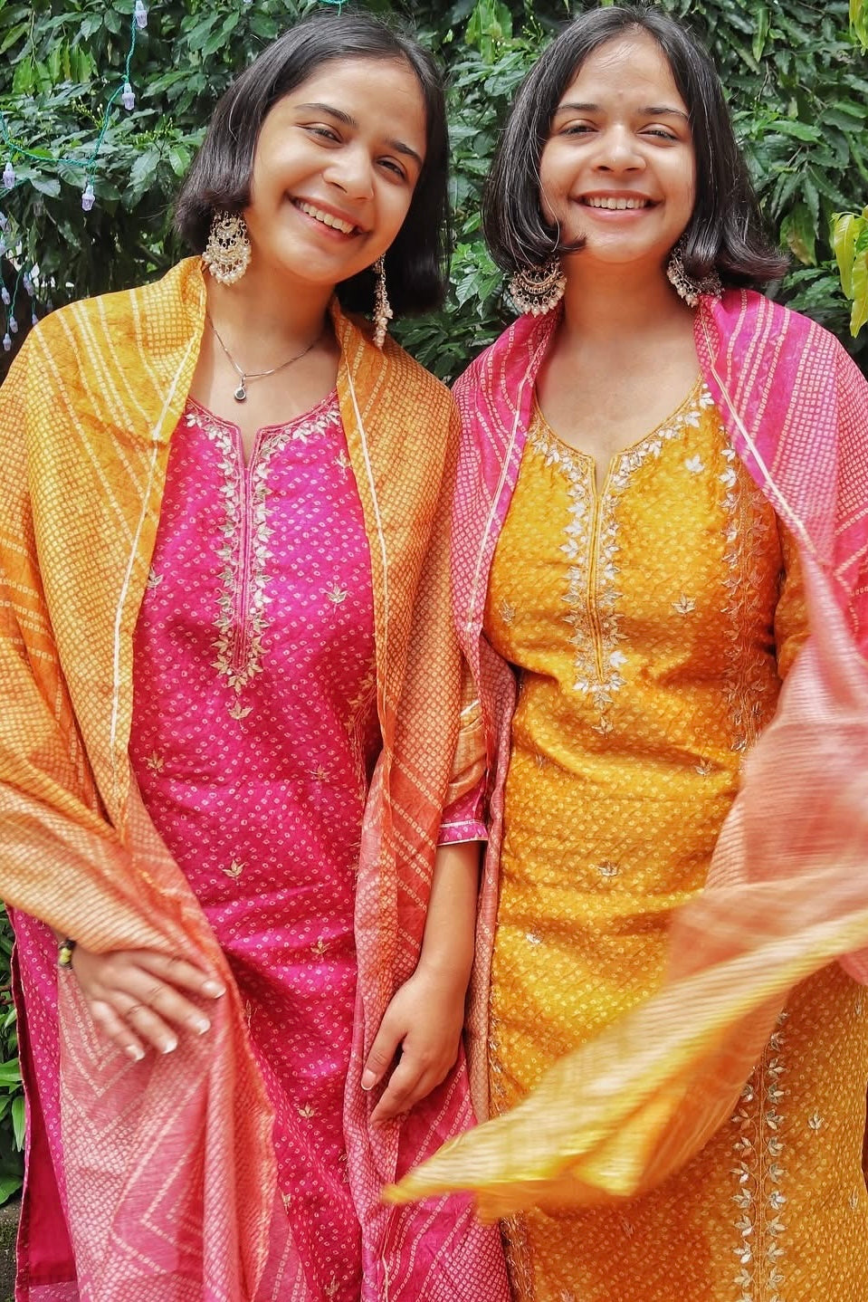 Bandhej Bagh Mustard Yellow Chanderi Suit Set | HER-299