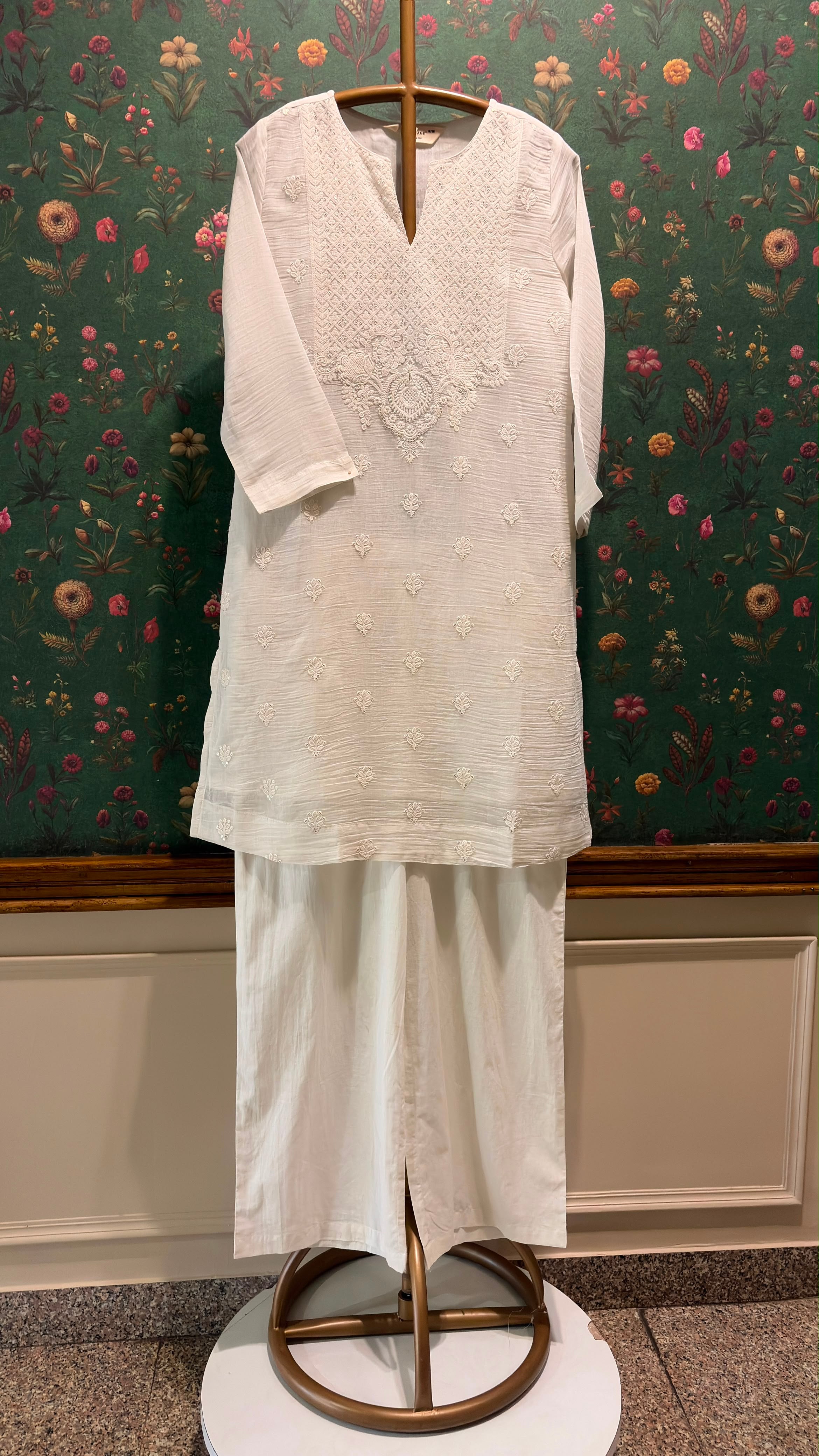 Ivory Mul-Chanderi Kurta Set