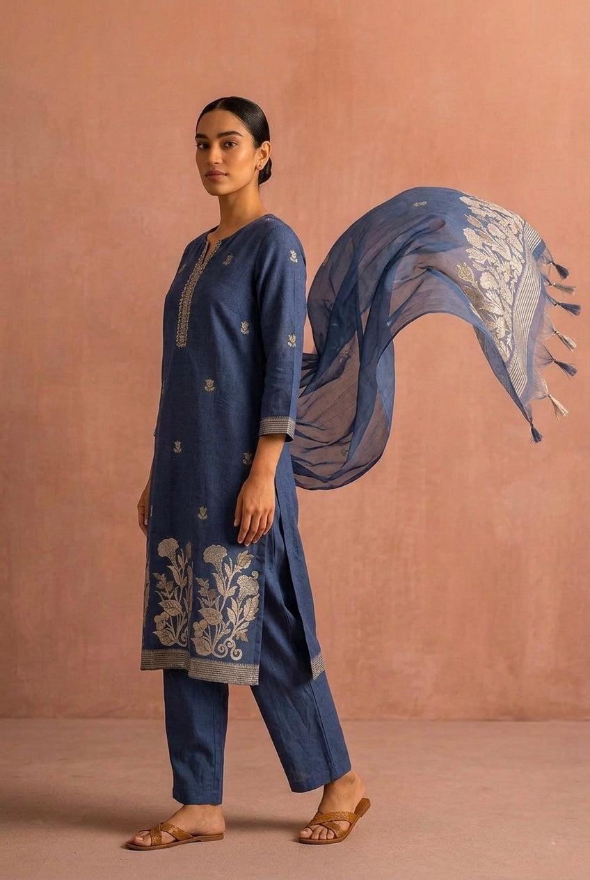 Neelkamal Chanderi Suit Set | HER-619