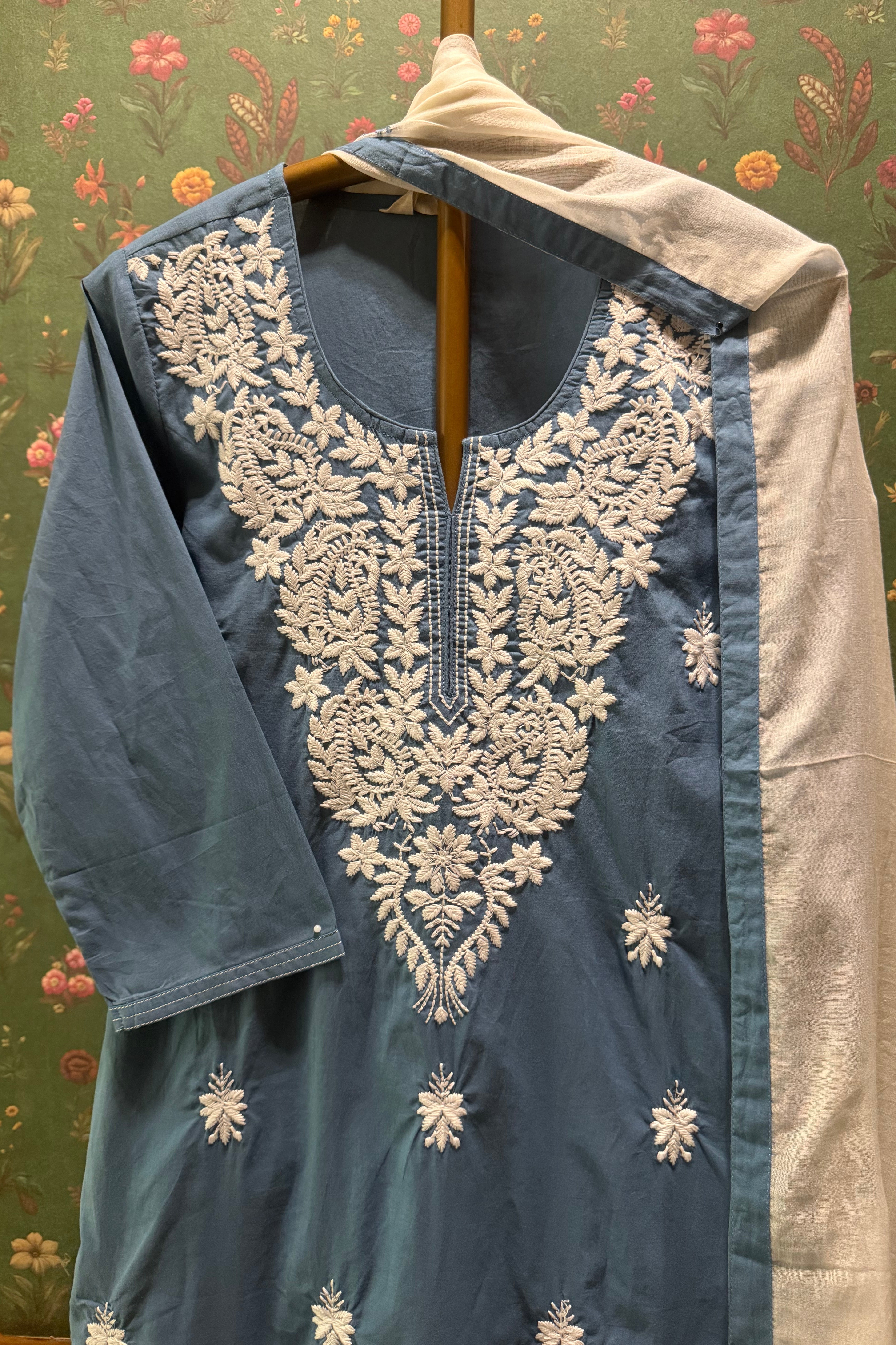 Blue Chikankari Suit Set | HER-703