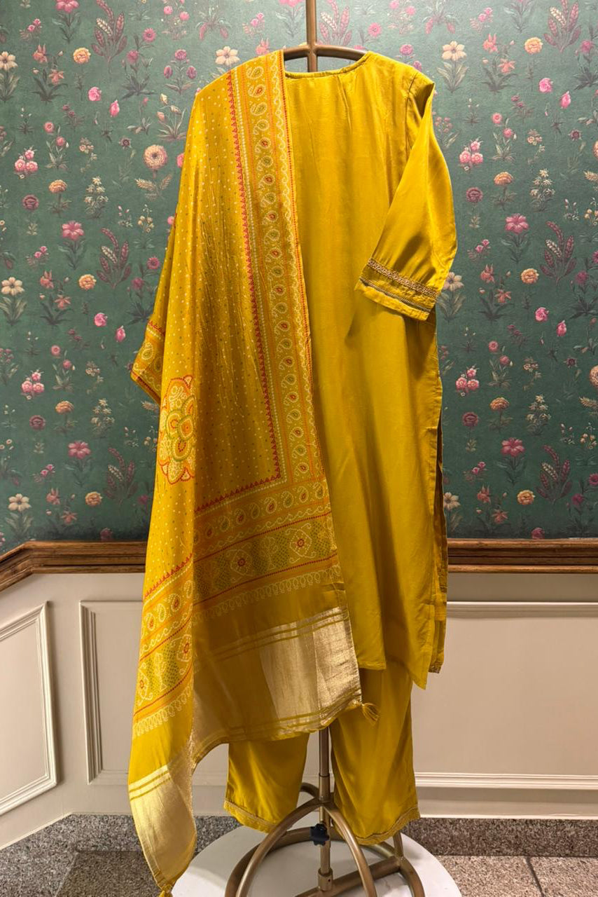 Rajrani Lime Yellow Festive Suit Set | HER-660